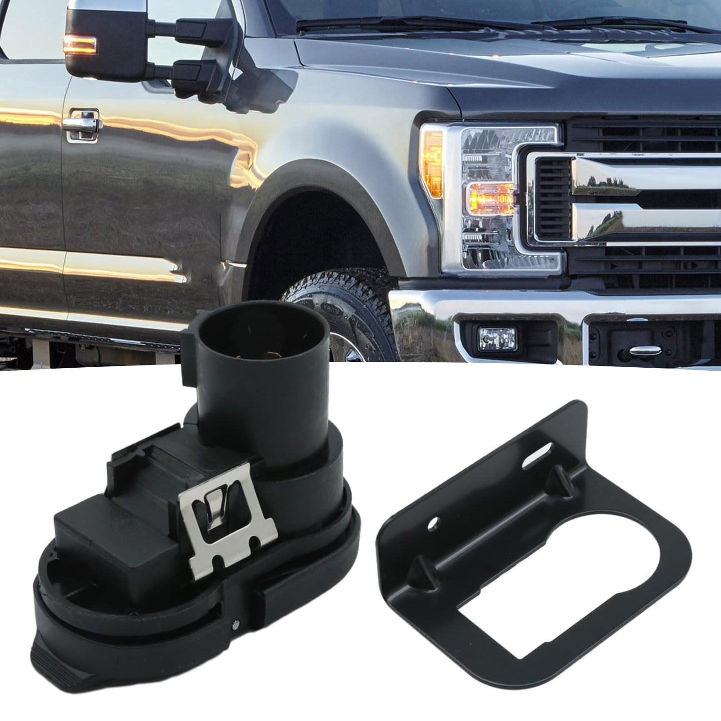 Anxingo 9U5Z-14489-MAA Trailer Brake Harness Towing 7-Pin Round 4-Pin Flat Plug Connector, Replacement for Ford E-150 2009-2019, Replaces 9U5Z-14489-MAA