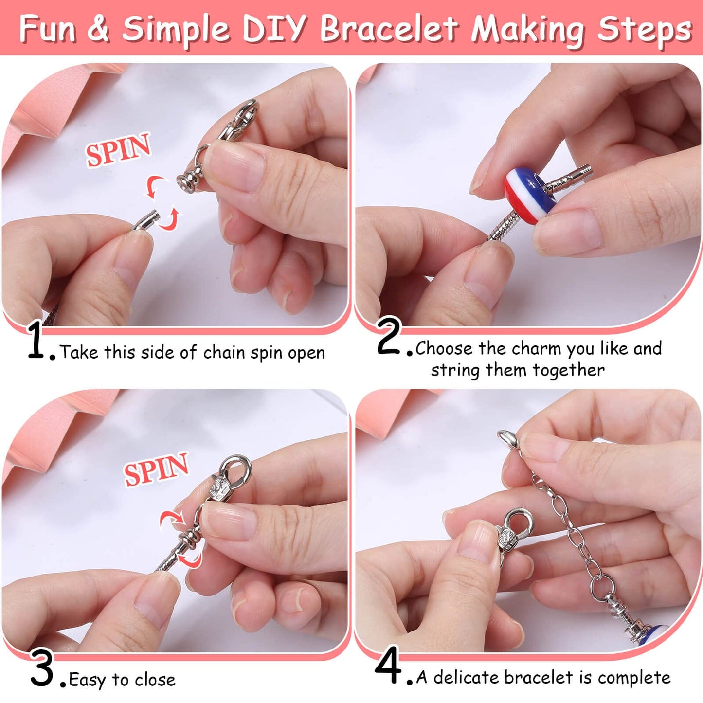 180 Pcs Charm Bracelet Making Kit for Girls, Mckanti Unicorn Mermaid Crafts Gifts Set Charm Bracelets Kit DIY Jewelry Making Supplies with Beads, Pendant, Bracelets, Necklace Cords for Teens Girls