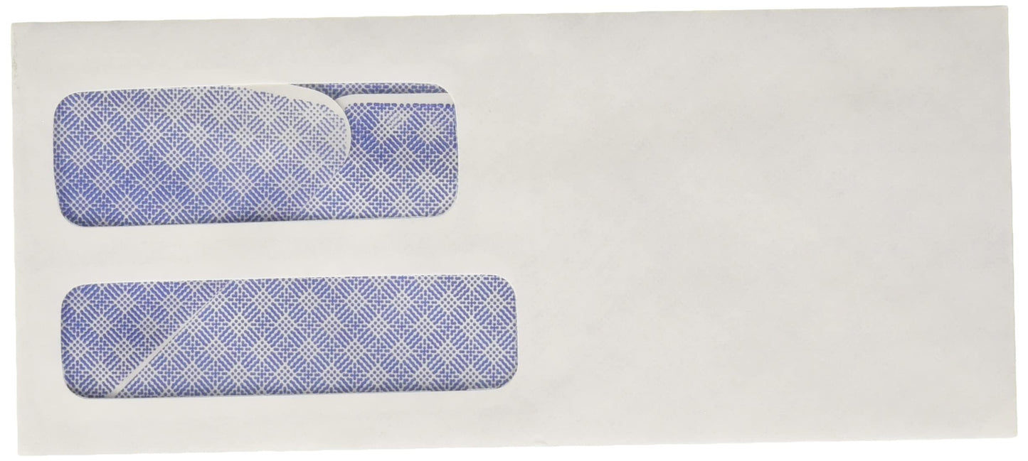 Amazon Basics #9 Double Window Security Gummed Business Envelopes for Invoices,500 Count, White