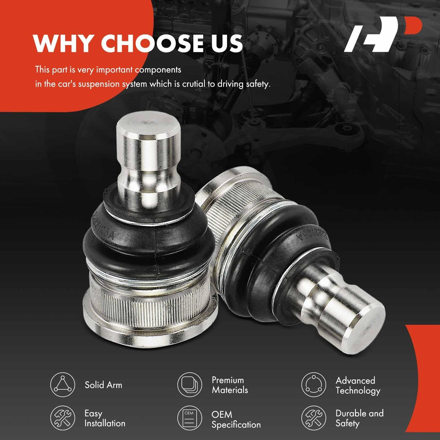 A-Premium 2 x Front Lower Ball Joint, Compatible with Ford Edge 2007-2014 & Mazda CX-9 CX9 2007-2015 & Lincoln MKX 2007-2015