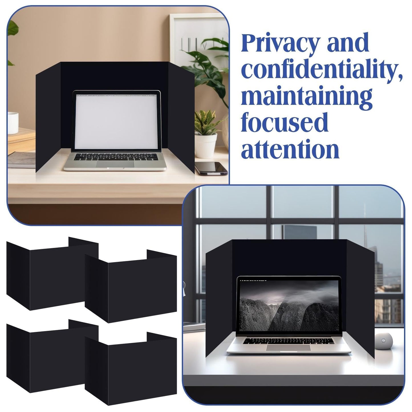 YWLVLI 24 Pack Black Desk Dividers for Students, Privacy Shields Folder for Students, Durable & Waterproof Plastic Study Board, Classroom Teacher Supplies Test Divider, Includes 40pcs Extra Labels