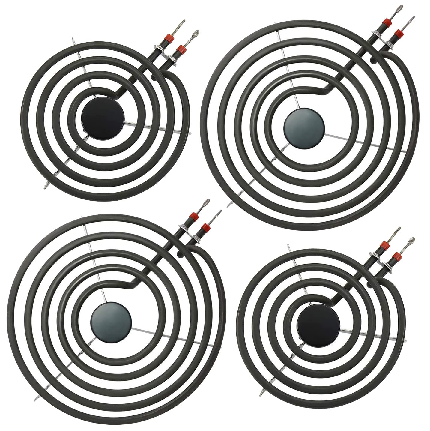 4 Pack MP22YA Electric Range Burner Element Unit Set 4- MP15YA(2) MP21YA(2) for Whirlpool, KitchenAid, Maytag Range Burner,Replacement Part Numbers Include 540331014,484783, TS5W8221,Y04000033