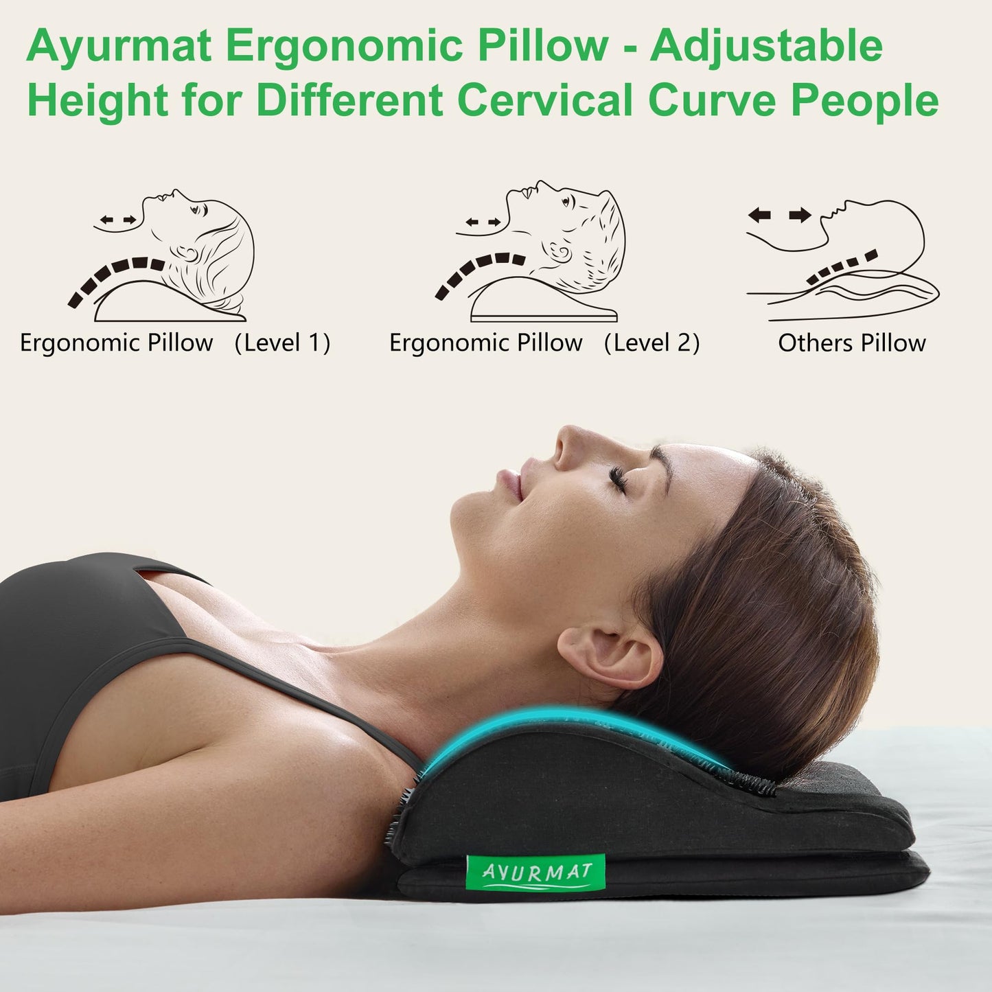 AyurMat Premium Acupressure Mat and Pillow Set - Natural Eco-Friendly Linen & Coconut Fiber,Ergonomic Design,Relieves Stress & Tension,with Carrying Bag,Full Body Pro Set