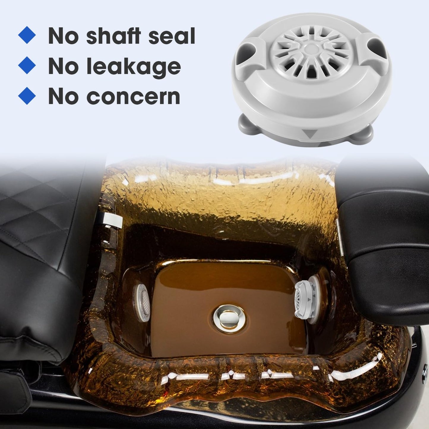 freecat Pipeless Magnetic Jet Head,4 Pin Replace for Jet Head Motor BF-004,Pedicure SPA Tub Contains Propeller and Cover