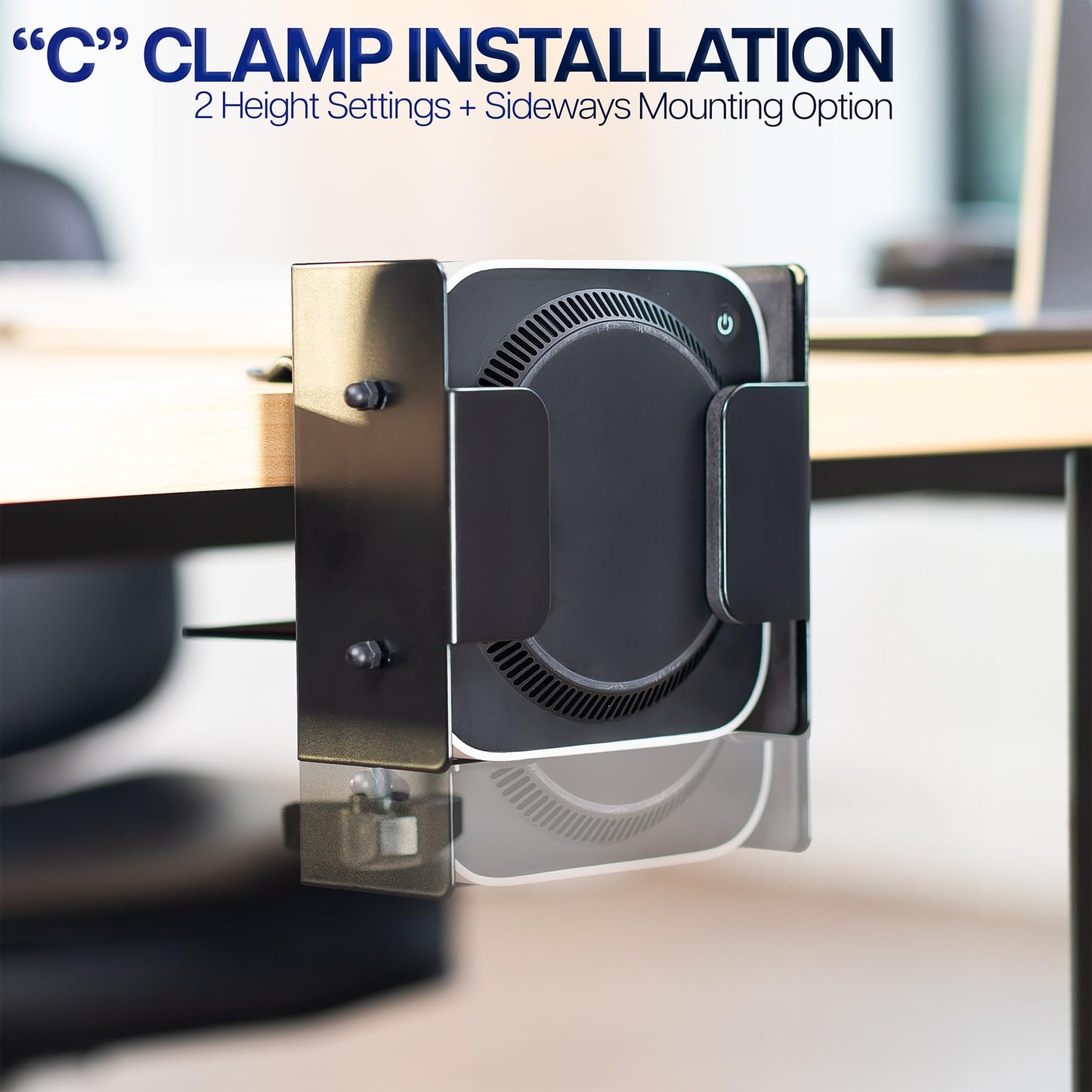 VIVO Behind Monitor VESA Mount Designed for Mac mini M4 and M4 Pro Model, (2024), Desk Clamp Option, Black, MOUNT-MINI24