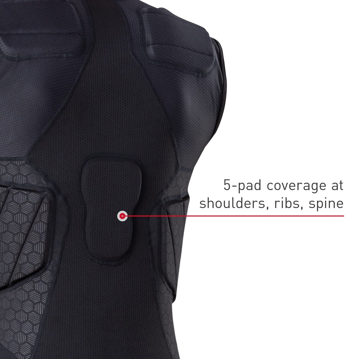 McDavid MD7935-00001-AS Rival Integrated Shirt/5-Pad Black AS