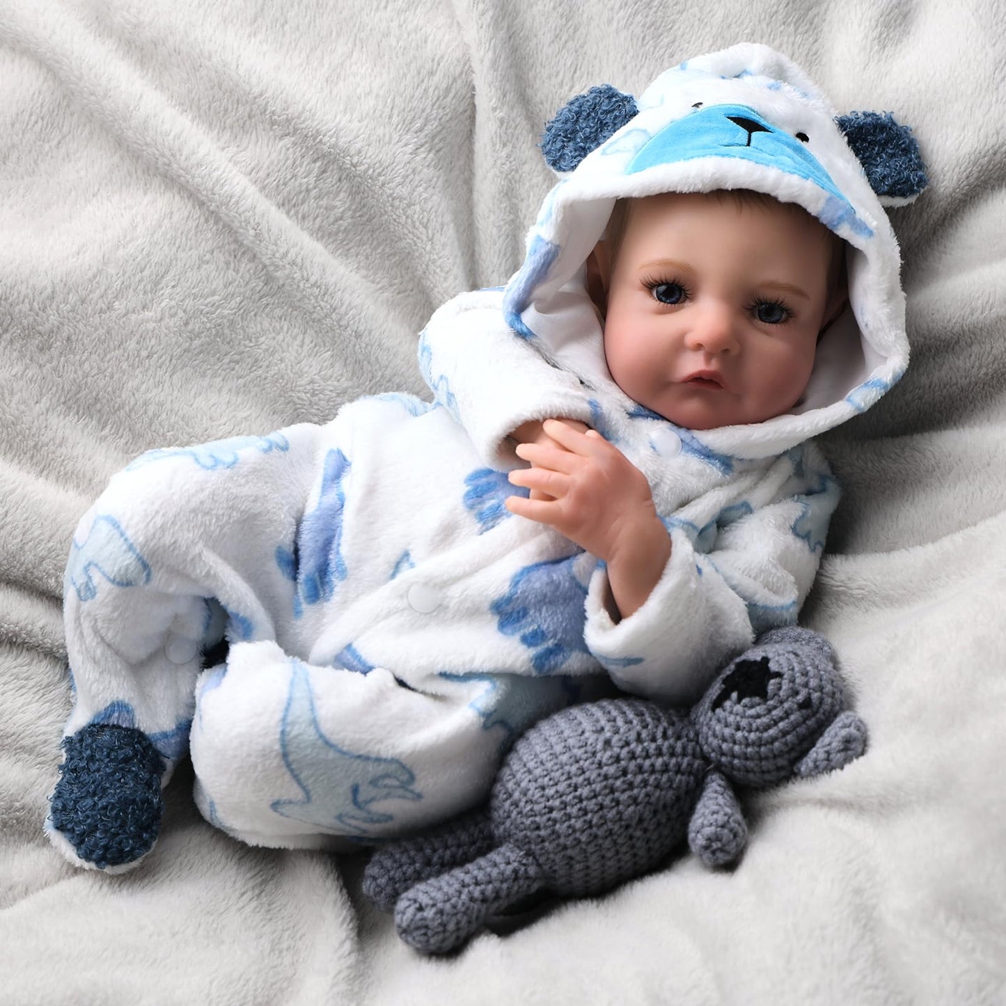 BABESIDE Lifelike Reborn Baby Dolls Boy- 20Inch Cute Soft Vinyl Realistic Baby Doll Poseable Real Life Baby Dolls with Complete Accessories for 3+ Years Old Gifts