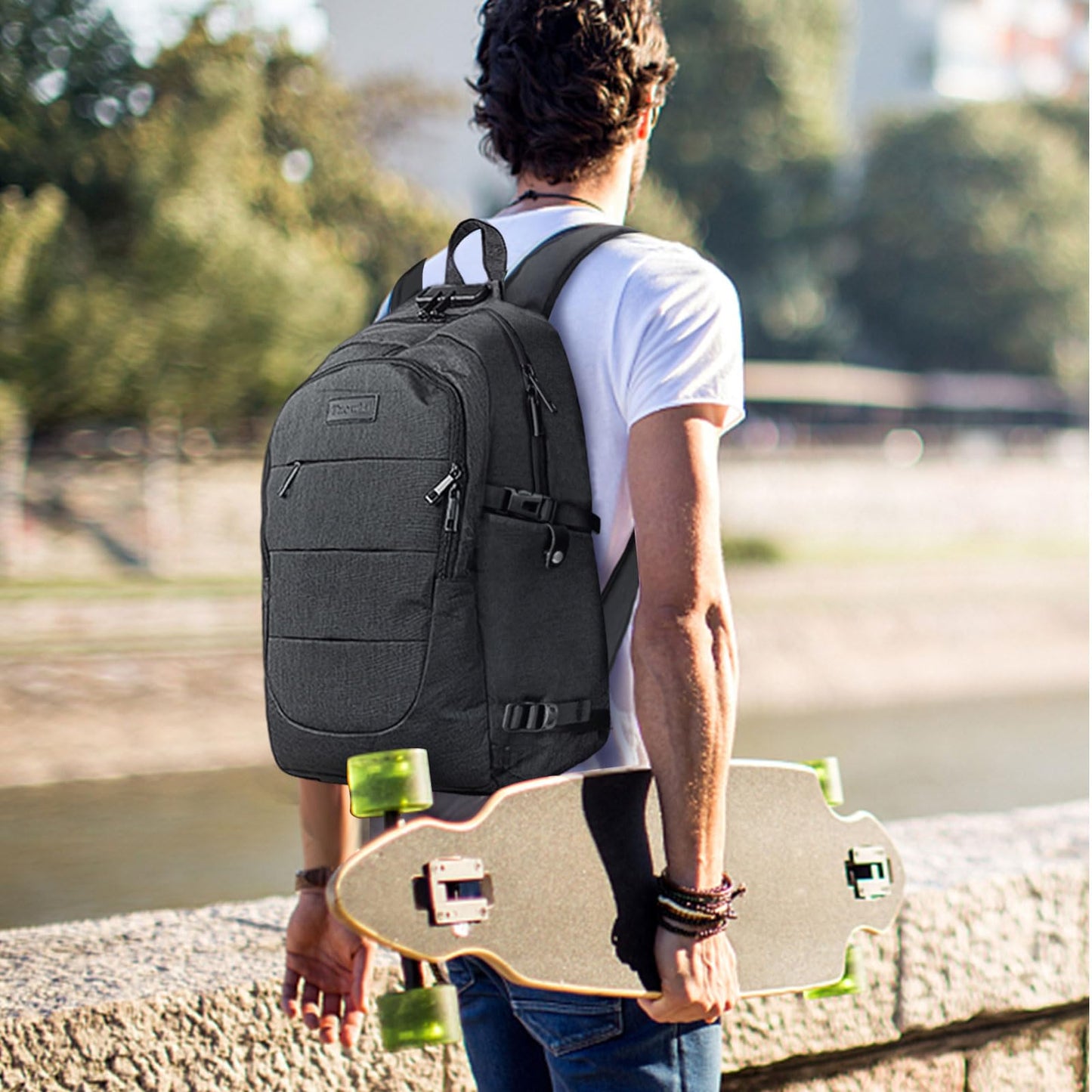Tzowla Travel Laptop Backpack Water Resistant Anti-Theft Bag with USB Charging Port and Lock 17.3 Inch Computer Business Backpacks for Women Men College School Student Gift,Bookbag Casual Daypack