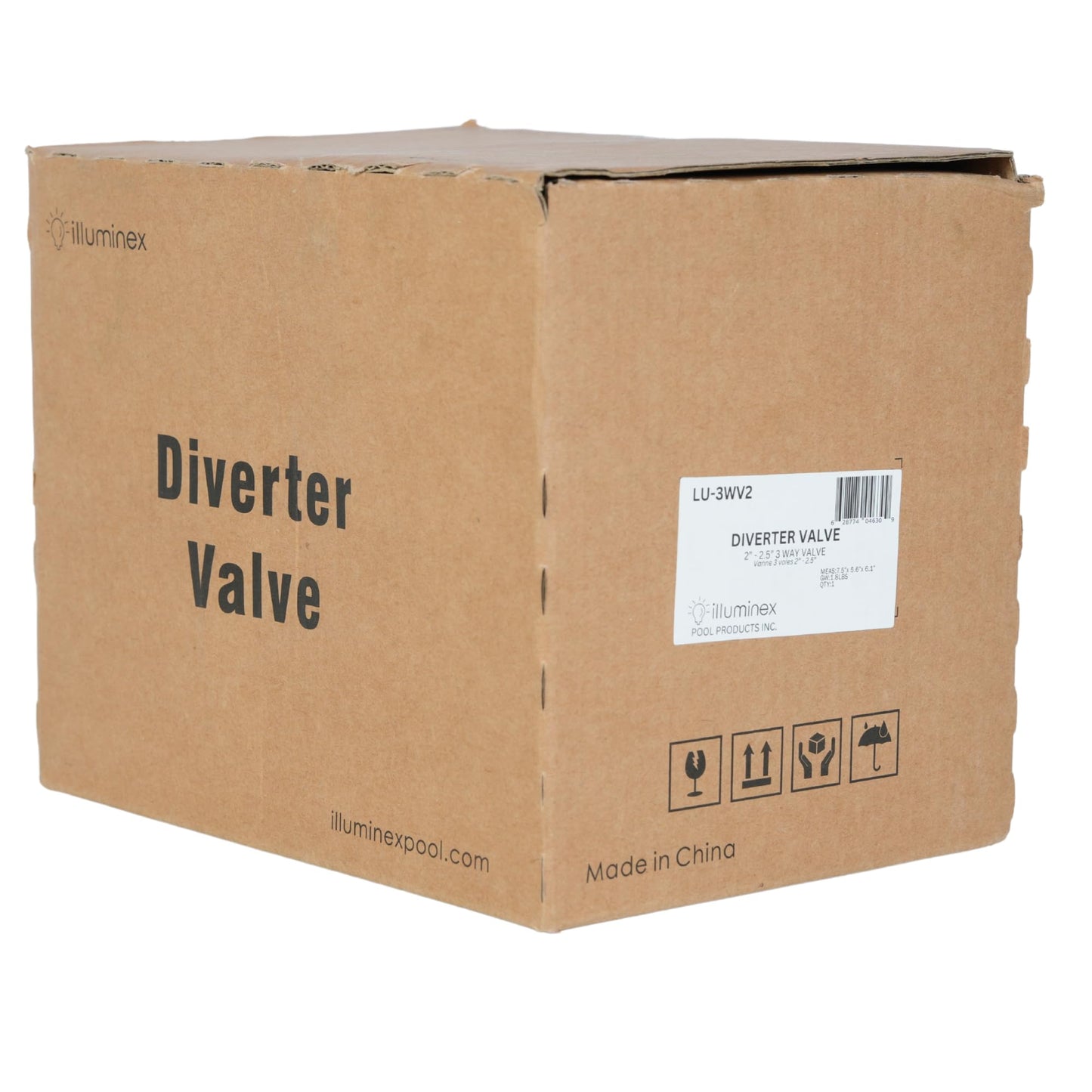 Illuminex 3 Way Diverter Valve | High- Flow UPVC for Pool & Spa Plumbing (2" x 2.5")