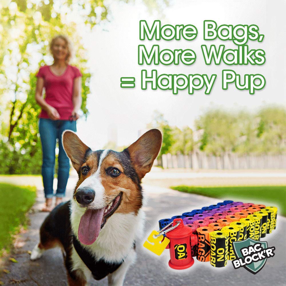 Bags on Board Premium Odor Blocking Dog Poop Bags & Dispenser - Leakproof Waste Pick-Up Bags - 600 count