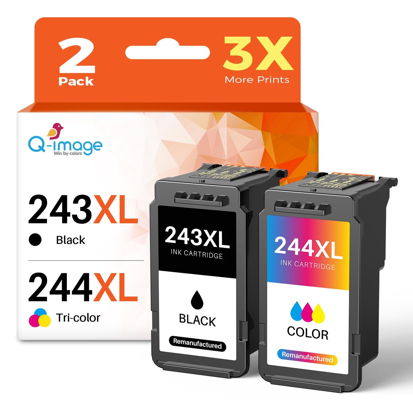243 and 244 Ink Cartridges Replacement for Canon 243 and 244 Combo Pack PG-243XL CL-244XL 243XL 244XL Work with Canon Pixma MG2520 MX490 MX492 TR4520 TR4522 TS202 TS3122 TS3322 (1 Black, 1 Tri-Color)