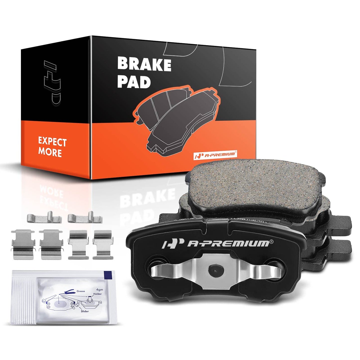 A-Premium Rear Ceramic Disc Brake Pads Set Compatible with Select Mitsubishi, Chrysler, Dodge and Jeep Models - Compass, Patriot, Outlander, Avenger, Caliber, 200, Sebring, Lancer