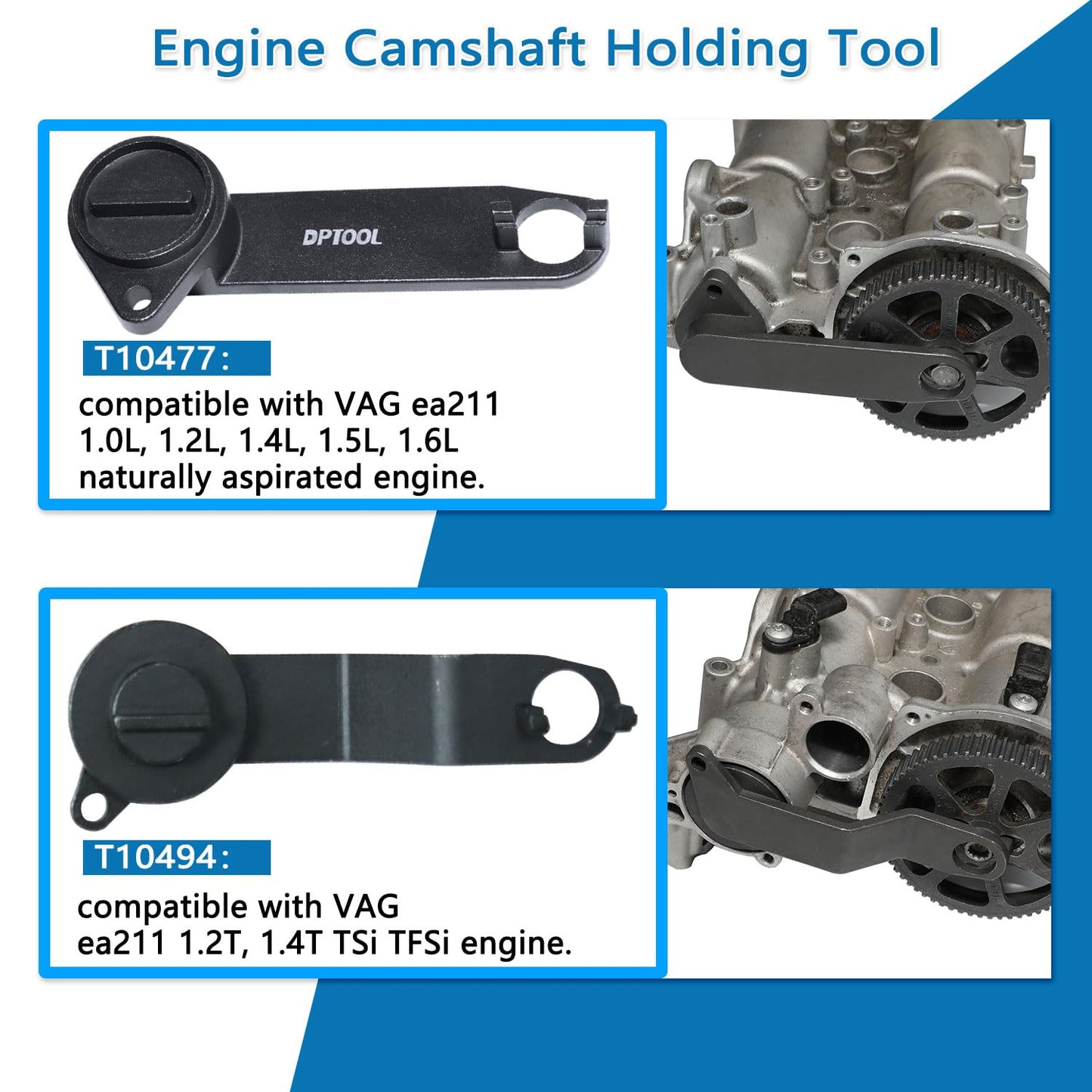 Camshaft and Crankshaft Timing Tool Set Replacement for VAG EA211 1.0L 1.2L 1.4L 1.6L FSI TSI TFSI Petrol Engine Compatible with VW Audi A3 /Golf VII/Jetta/Skoda Octavia/Seat Leon
