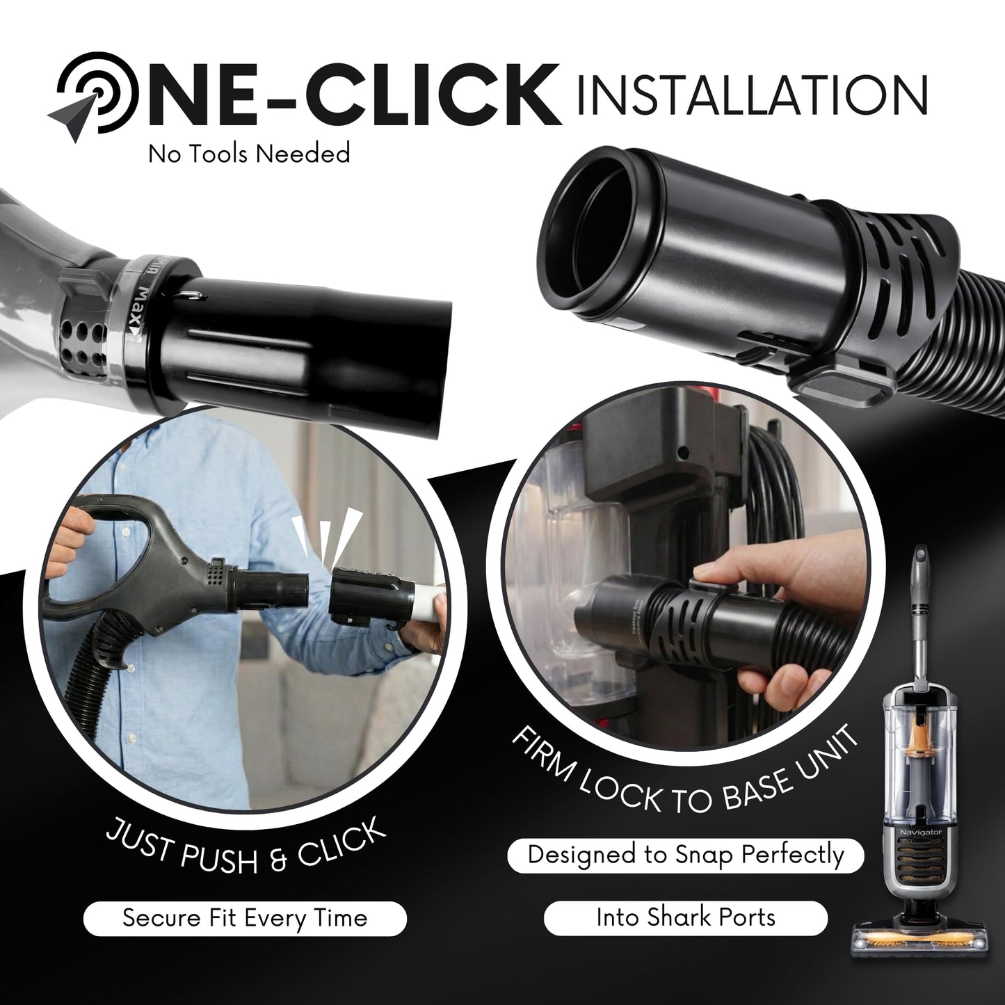 Replacement Hose Handle for Shark Vacuums for ONLY Models ZU62 ZU62C ZU60 ZU102 - Hose Handle for Navigator - Shark Rotator Professional Lift-Away Accessories - Upright Bagless Vacuum Cleaners
