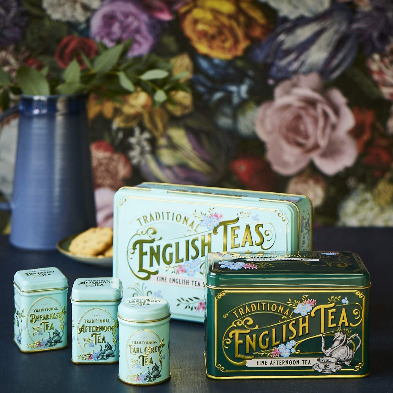 New English Teas Vintage Victorian Tea Caddy with 72 teabag selection
