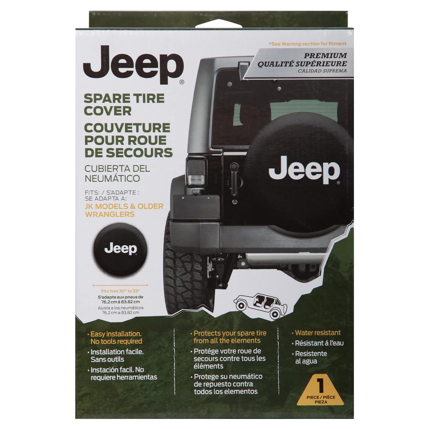 Plasticolor 000793R01 Jeep Premium Spare Tire Cover