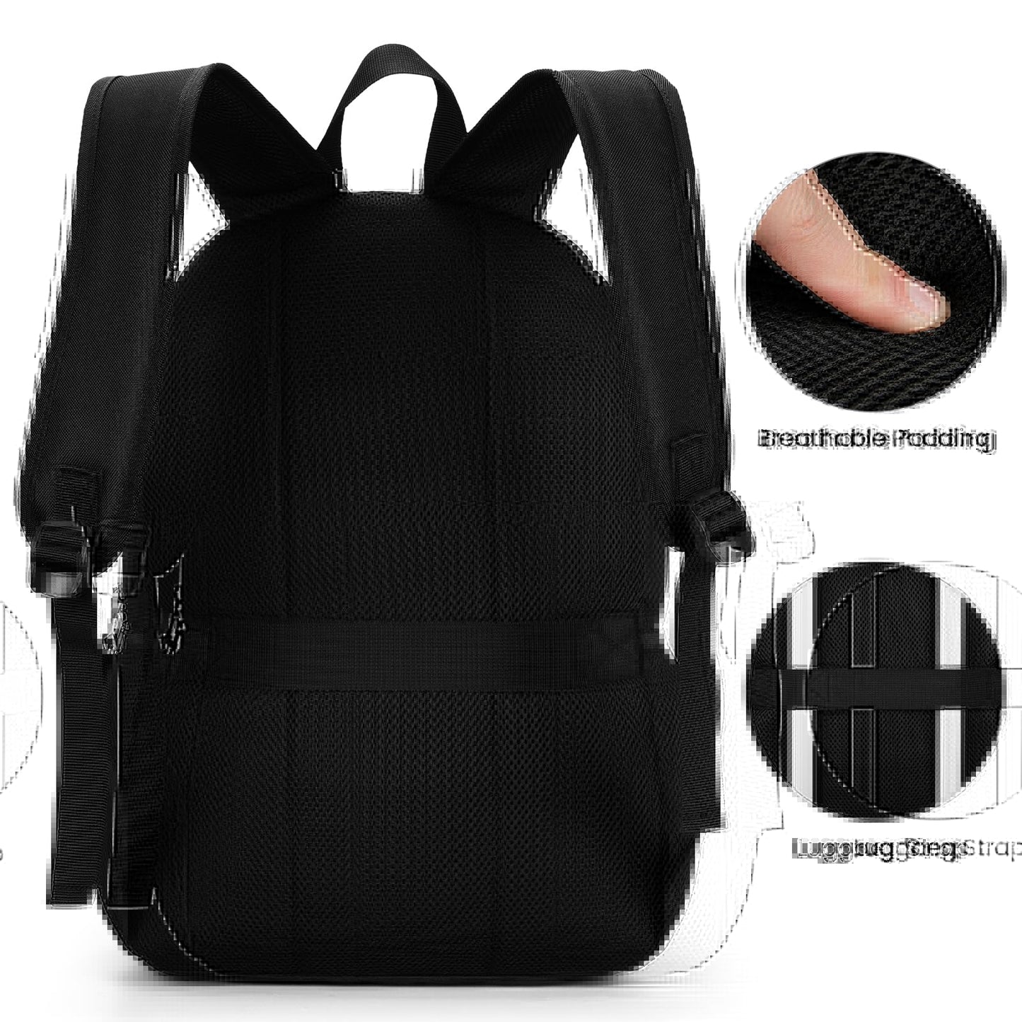 Black Backpack for Men and Women, Backpack for School Teens Boys and Girls, Lightweight Casual High School Bookbag (Black, 15.6 Inch)
