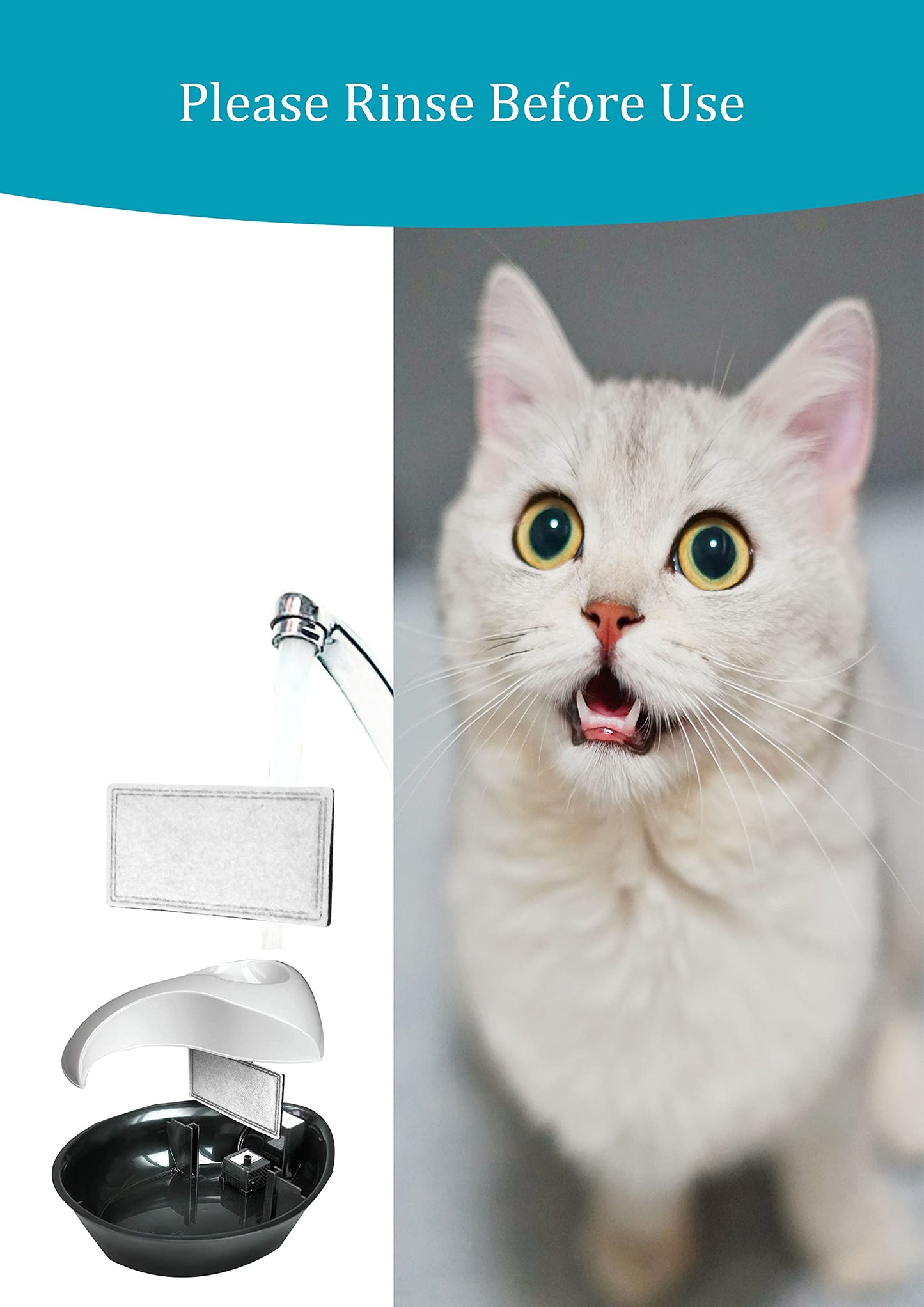 Amazinpure 12 pack Raindrop Plastic Fountain Charcoal Filters compatible with Pioneer pet fountain filters Harmony Pawslife Plastic Fountains #3003#6024#3040#6029#6028#6005#6031