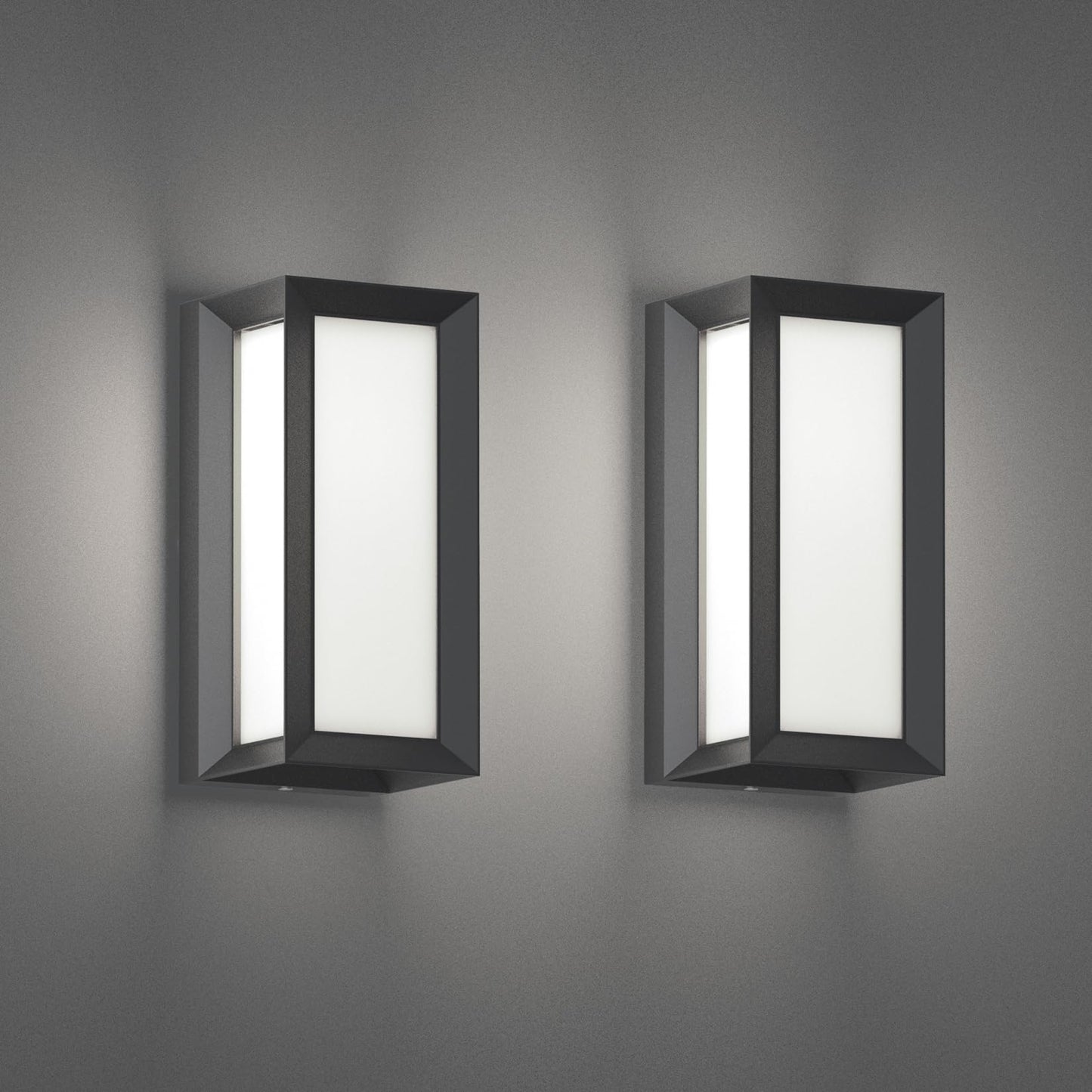 Tipace Outdoor Wall Light Modern Outdoor Porch Light Black Exterior Light Fixture Waterproof Front Door Light for House,Patio,Garage,Backyard,Hallway(2 Pack)