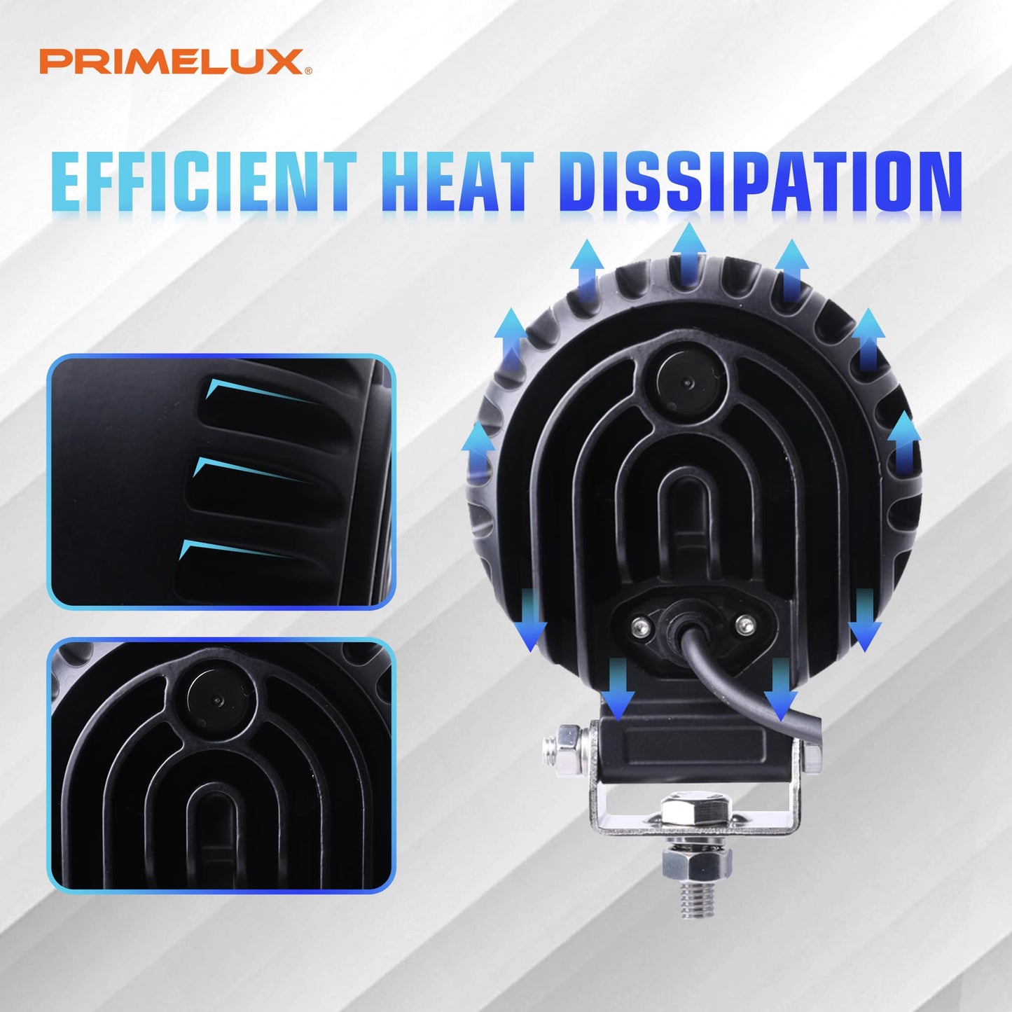 4.1 Inch 108W 8000LM LED Tractor Lights, 2PCS Round IP67 Waterproof LED Work Lights for Truck, 12/24V 5700K White Flood Light for Truck Tractor UTV and Heavy-Duty Equipment