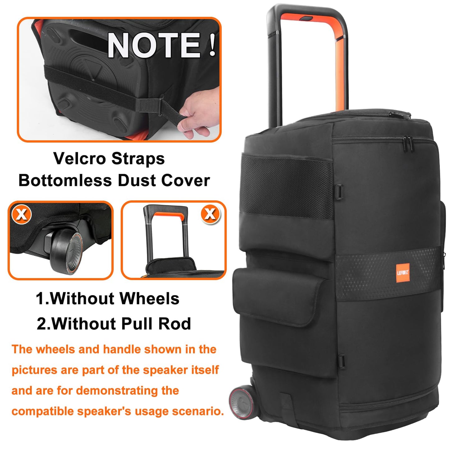 Speaker Case Compatible with JBL PartyBox 520,Bottomless Speaker Dust Cover Storage Bag Fits for JBL PartyBox 520 for Outdoor Travel,Portable Cover Only(Without Wheels and Pull Rod)