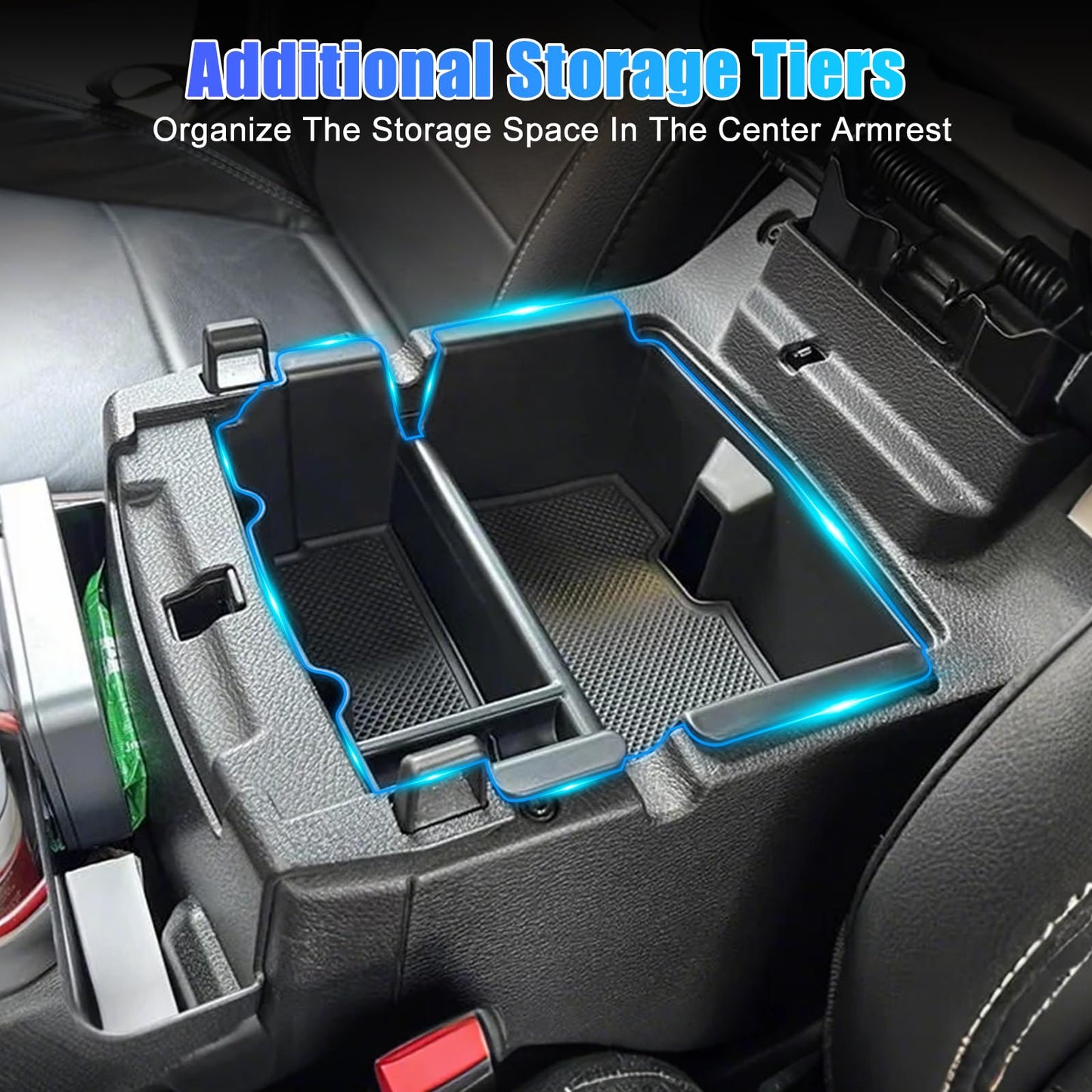 WODHMIEY Center Console Organizer, Gear Shifter Side Storage Box, for JL JLU JU, for JT 2018 to 2023 and Gladiator JT 2020 2021 2022 2023, Armrest Storage Box Accessories