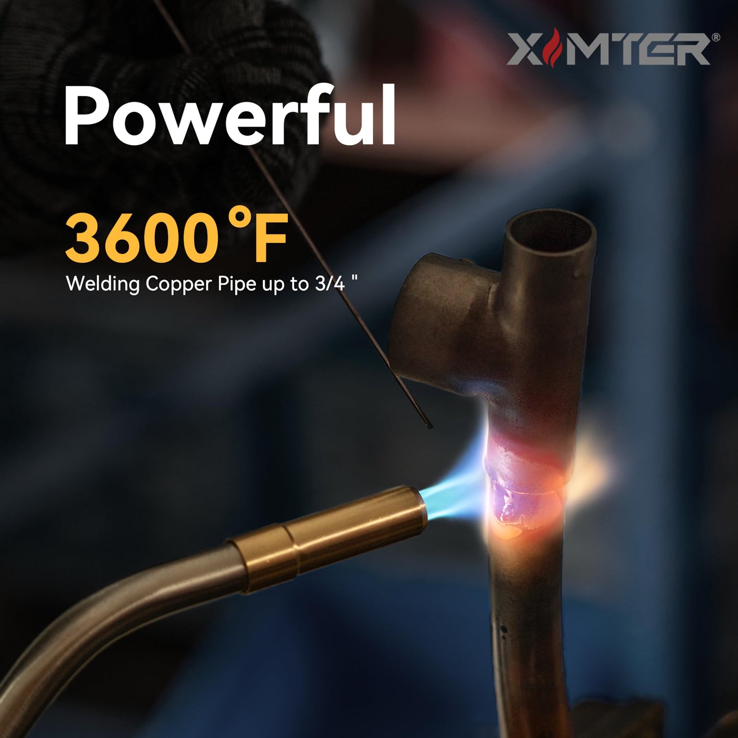 Ximter MAPP Propane Torch Head - Durable Cast Aluminum Body MAP Gas Torch, Fast Self-Ignition & Adjustable Swirl Flame, for Welding Brazing Lighting Melting HAVC DIYer