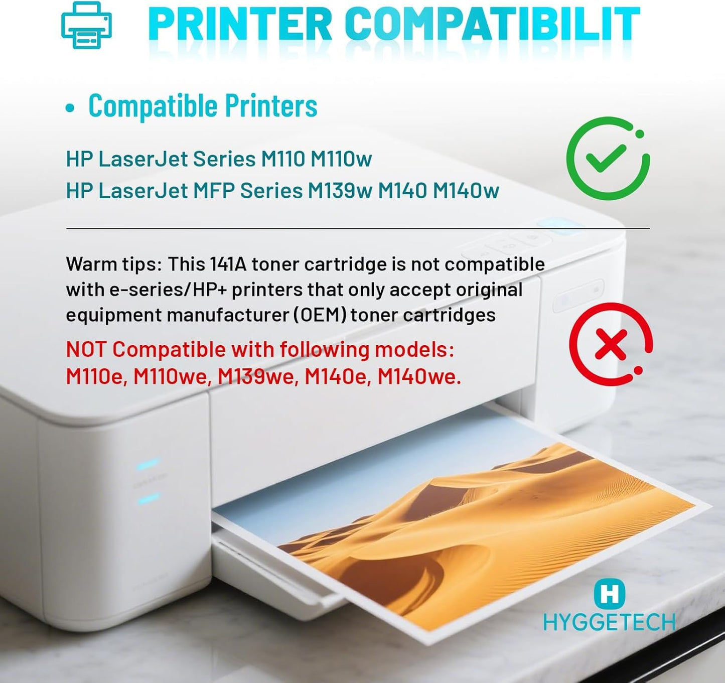 141A Toner Cartridges with Chip Replacement for HP 141A W1410A Toner Cartridges 141X W1410X Toner Work with HP LaserJet M110w M110 MFP M139 M139w M140 M140w Printer (2Black)
