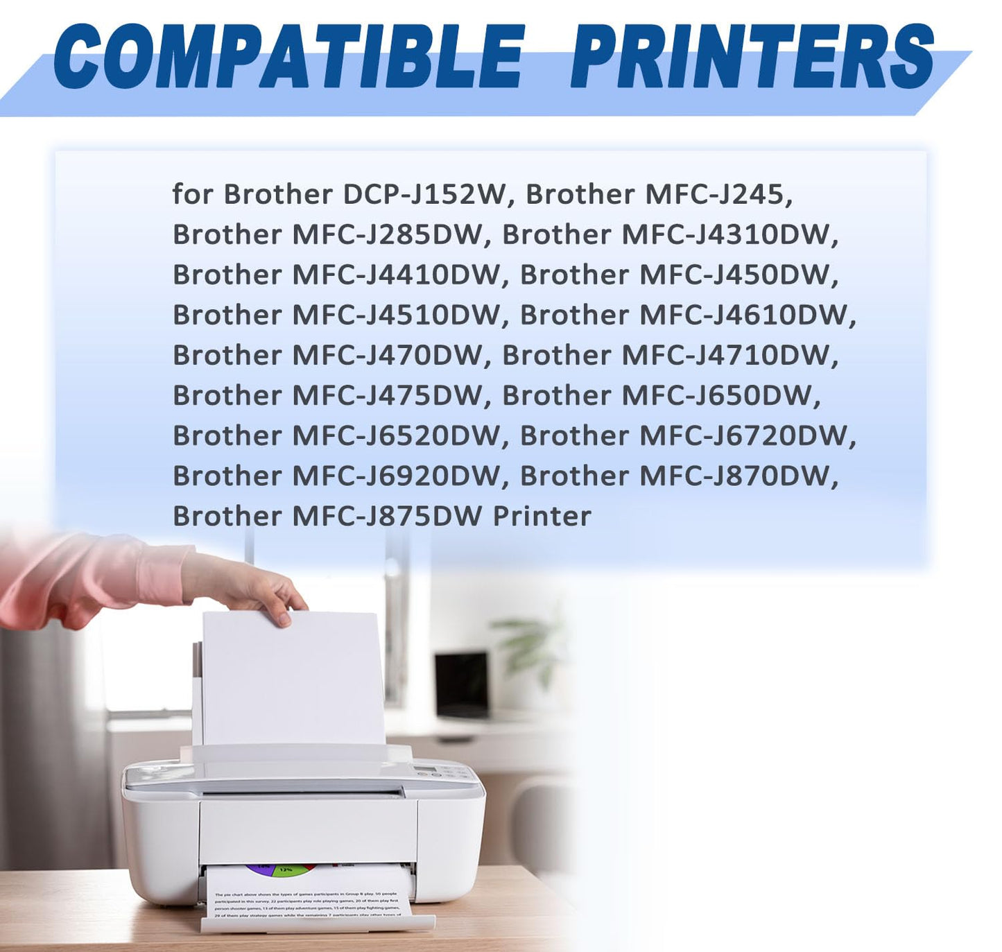HGZ 18 Color Compatible Ink Cartridge Replacement for Brother LC103 Compatible with Brother MFC J870DW J450DW J470DW J650DW J4410DW J4510DW J4710DW J6720 (6C+6M+6Y)