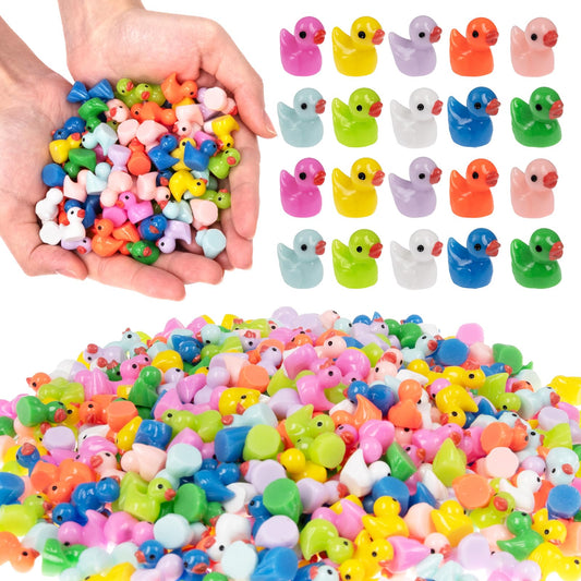 1000Pcs Mini Resin Duck Bulk Tiny Duck Figurine for Fairy Garden Landscape Aquarium Potted Plant Decoration Prank Game DIY Ornament Party to Hide, Party Crafts Decor, 10 Colors