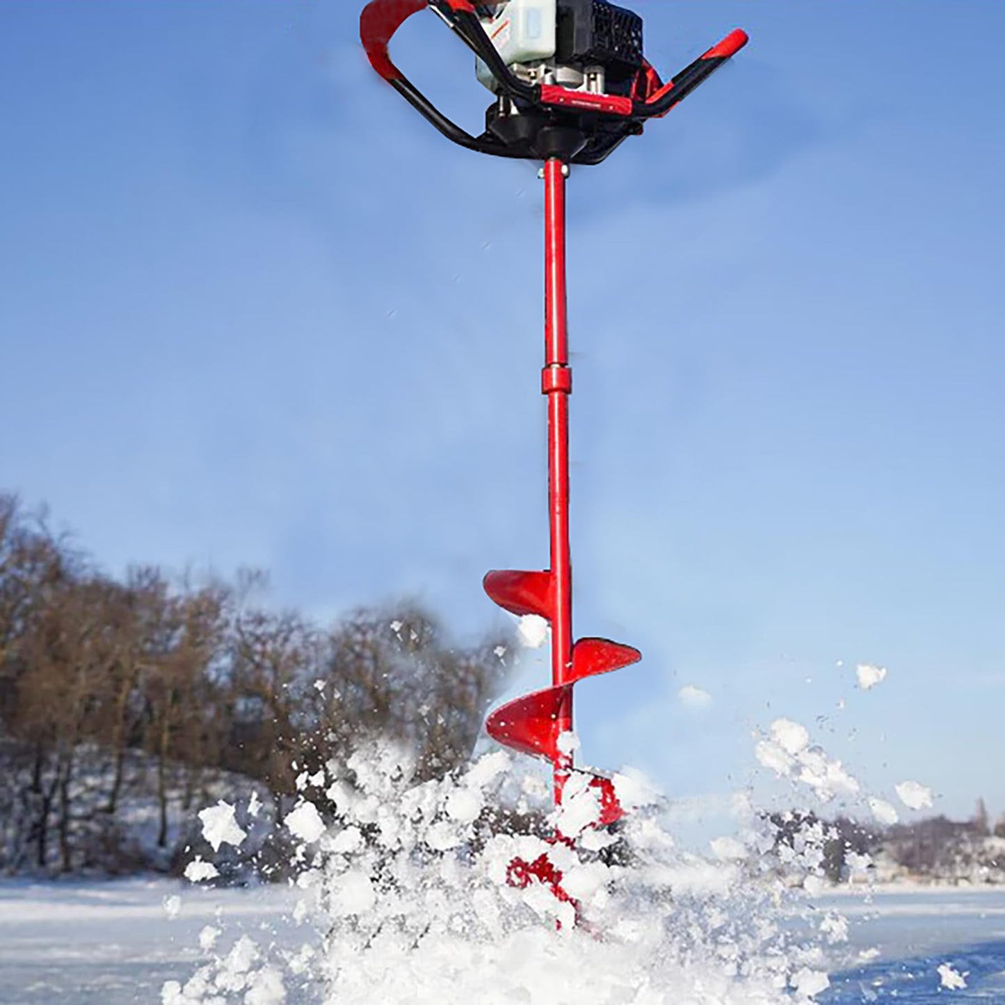 C CLINK Auger Extension 18" Red Steel Structure Fits All powerheads with a 7/8” Connection