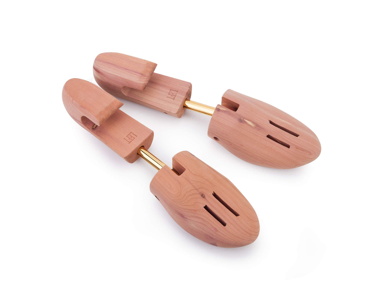 Kilocircle Men's Adjustable Red Cedar Wood Shoe Tree Single Tube 2 Packs, Medium(Fits Shoe Sizes 9-10)