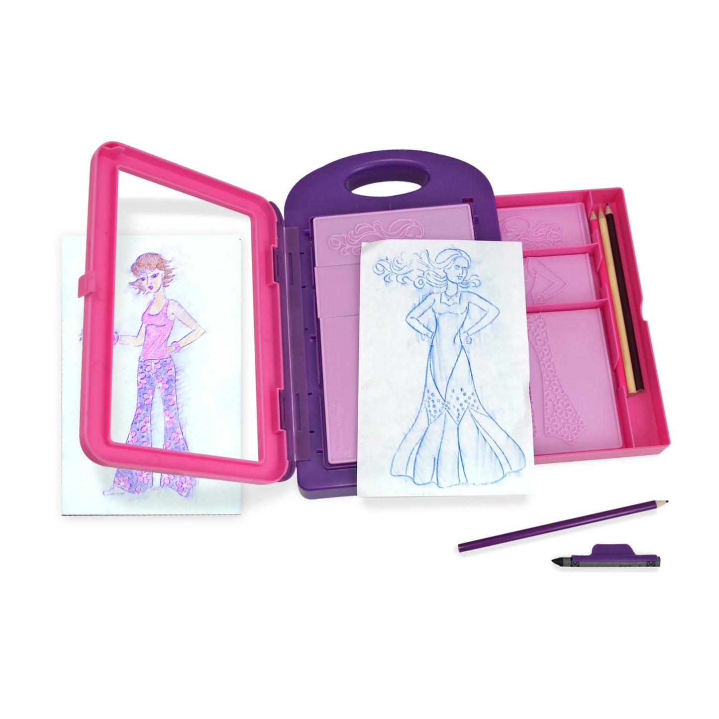 Melissa & Doug Fashion Design Art Activity Kit - 9 Double-Sided Rubbing Plates, 4 Pencils, Crayon | Fashion Plates, Travel Toys for Kids Ages 5+