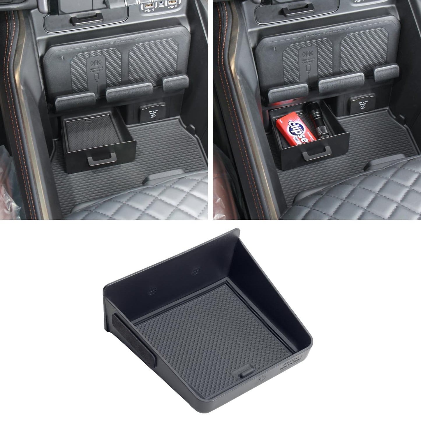 PIMCAR Removable Storage Drawer Tray Compatible with 2019-2026 Dodge RAM 1500 2500 3500 Center Console Storage Drawer Accessories Cubby Organizer Box ABS Plastic (Only Fit Models with Cubby)