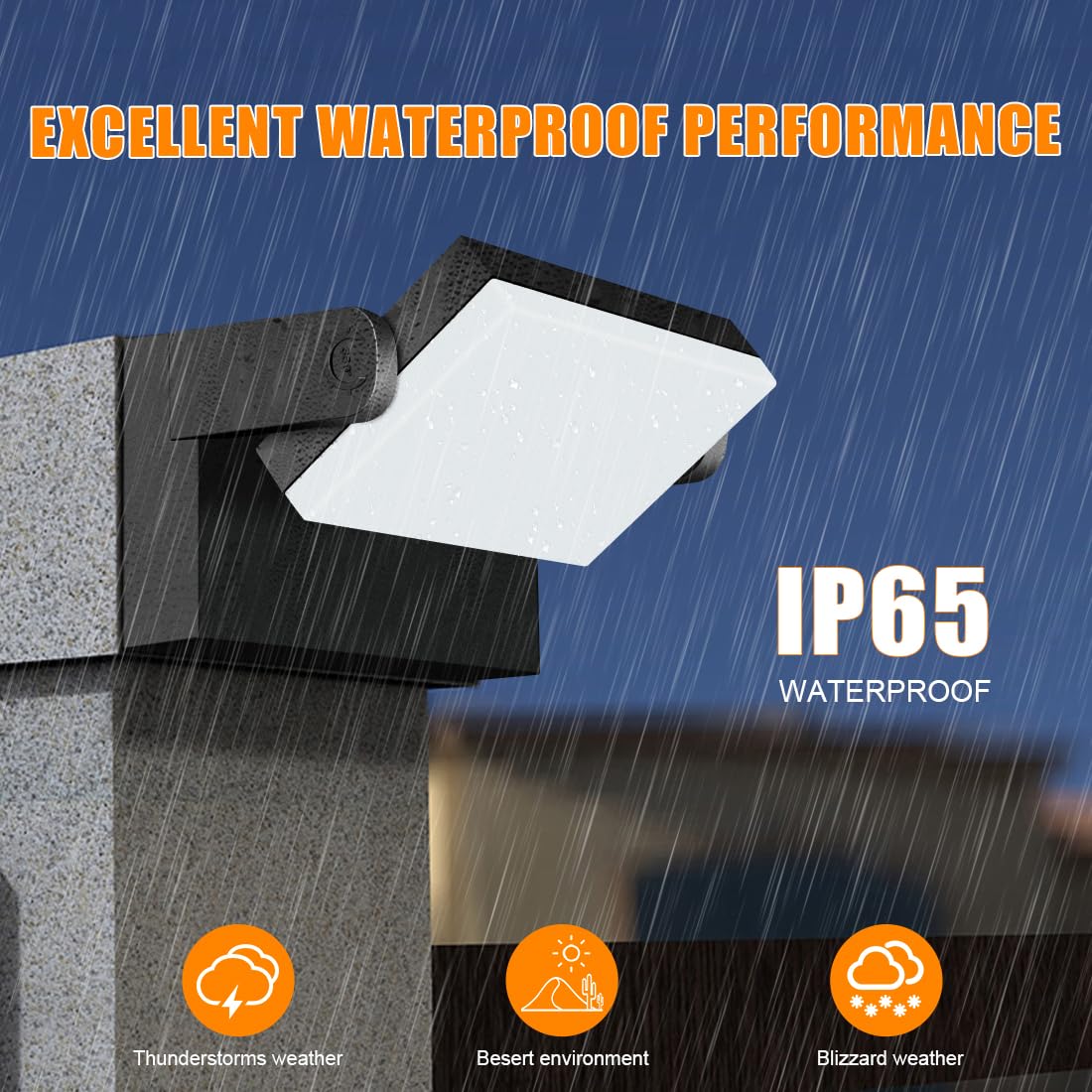 Juyace 60W LED Flood Lights Outdoor Wall Pack Light Exterior Lighting Fixtures for House 360° Rotational 6000lm 5000K IP65 Waterproof Modern Security Floodlights for Above Garage