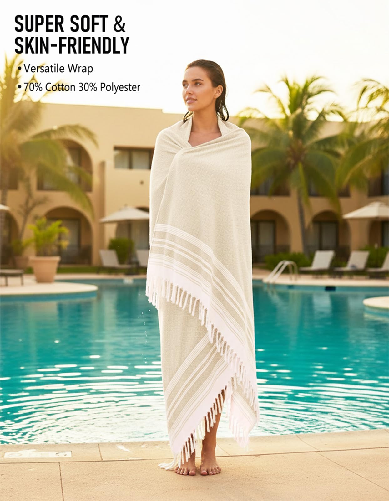 Oversized Turkish Beach Towel Blanket Cotton Giant XL Sandproof Towels Huge Linen XXL Extra Large Big Throw Quilt Blankets for Adults Cloud Travel Camping Glamping Accessories Essentials