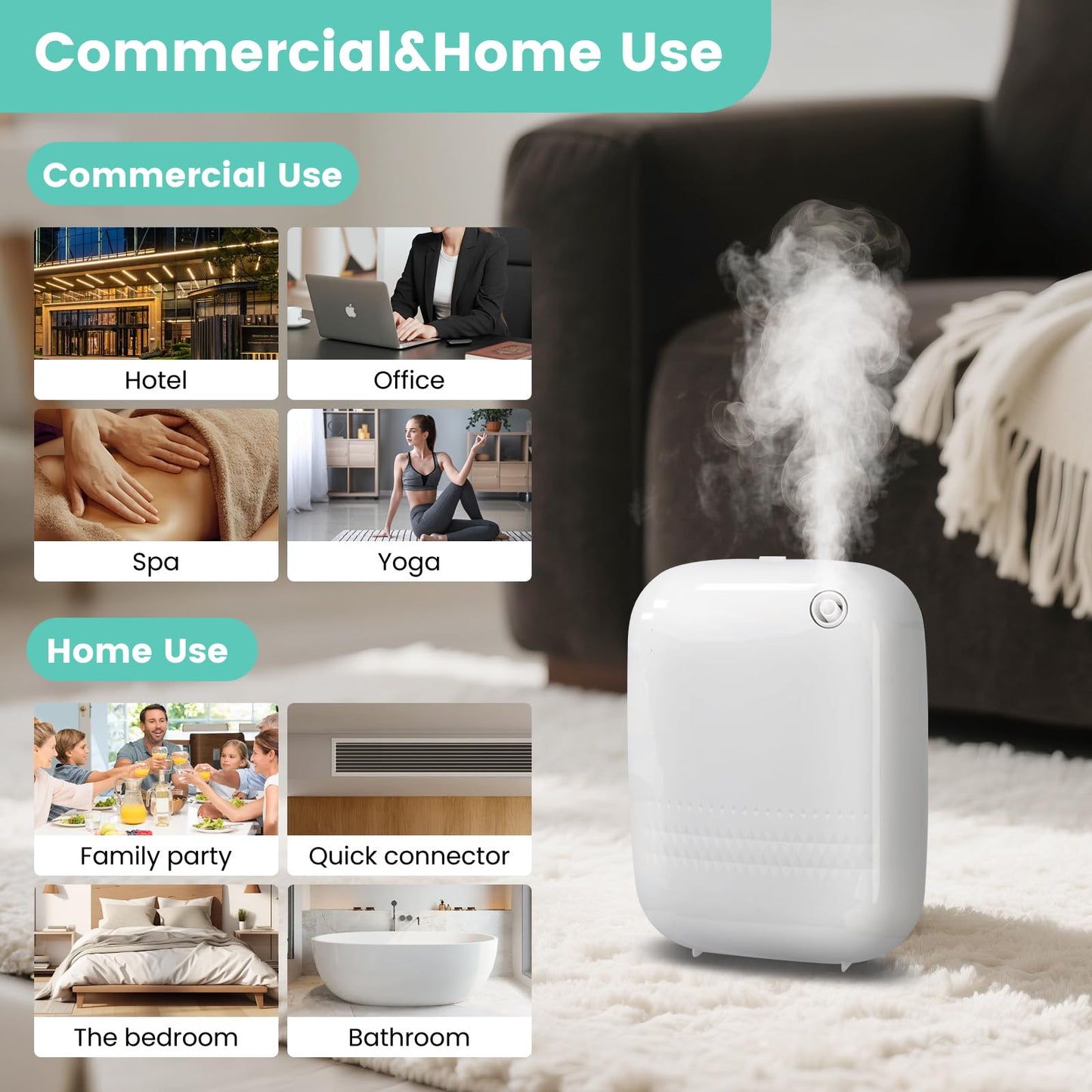 2025 Upgraded 2000 Sq.Ft Coverage Bluetooth Smart Scent Air Machine, HVAC Diffuser, 400ML Capacity Whole House Waterless Essential Oil Diffuser for Home, Hotel, Cold Air Tech (No Essential Oils)