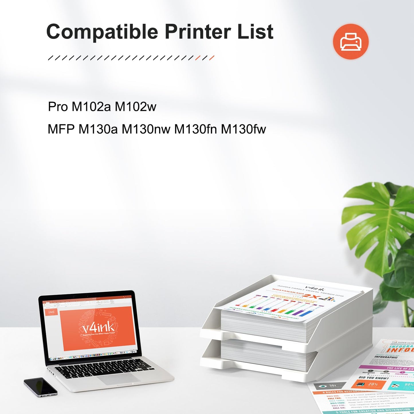 v4ink Compatible Toner Cartridge Replacement for HP 17A CF217A with Pro MFP M130nw M130fn M130fw M130 M130a M102 M102a M102w Printer (Black, 2-Pack)