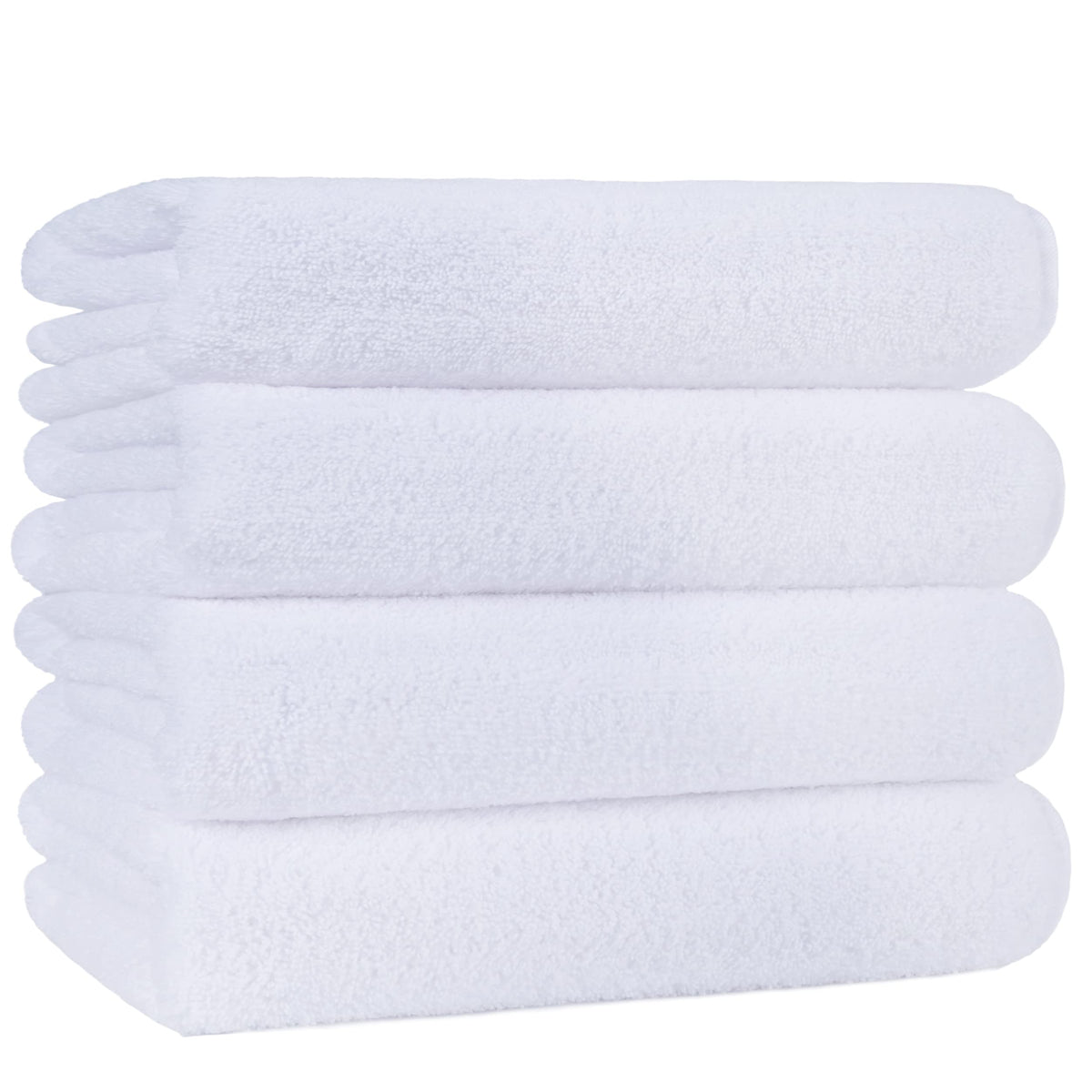 Polyte Microfiber Quick Dry Lint Free Bath Towel, 57 x 30 in, Pack of 4 (White)