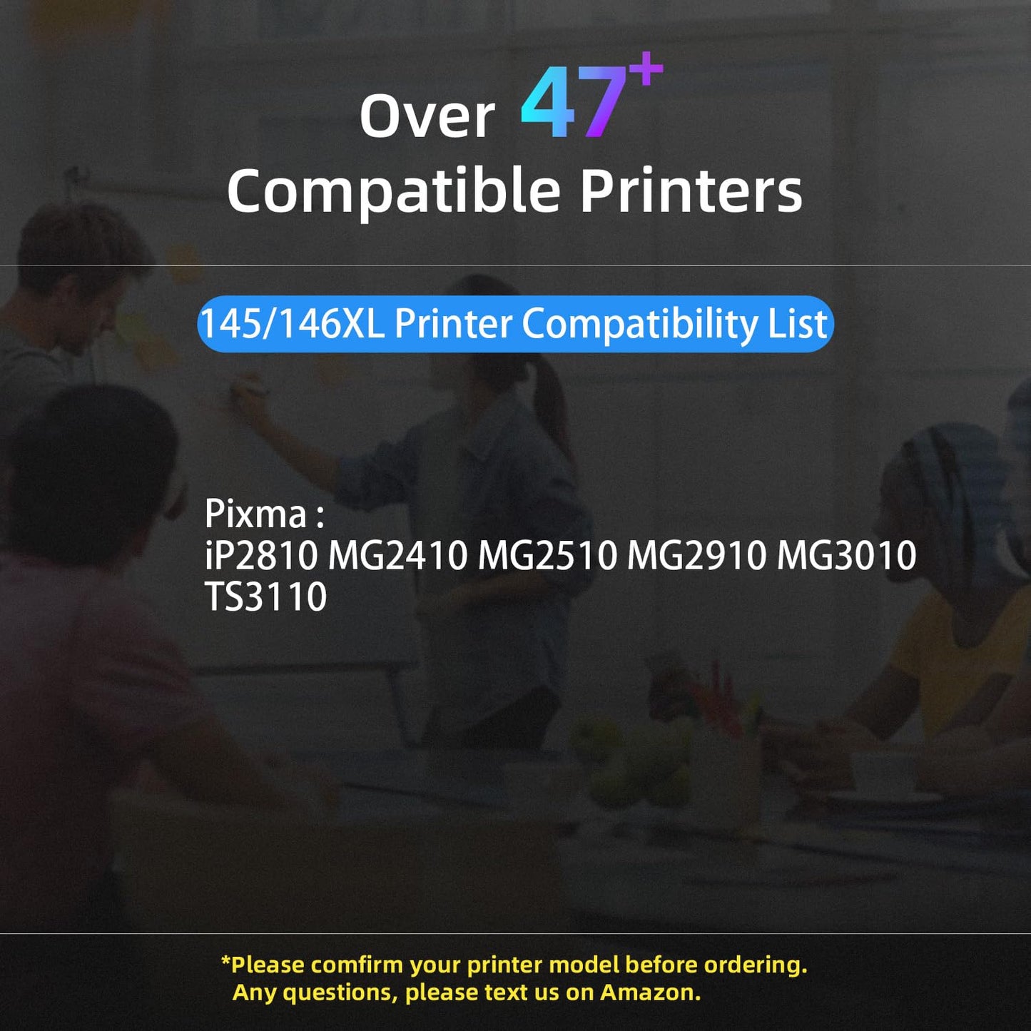 PG-145XL CL-146XL Ink Cartridges Combo Pack Replacement for Canon 145XL/146XL 145 146 High Yield for PIXMA TS3110 iP2810 MG2410 MG2510 MG2910 MG3010 (1 Black, 1 Color)