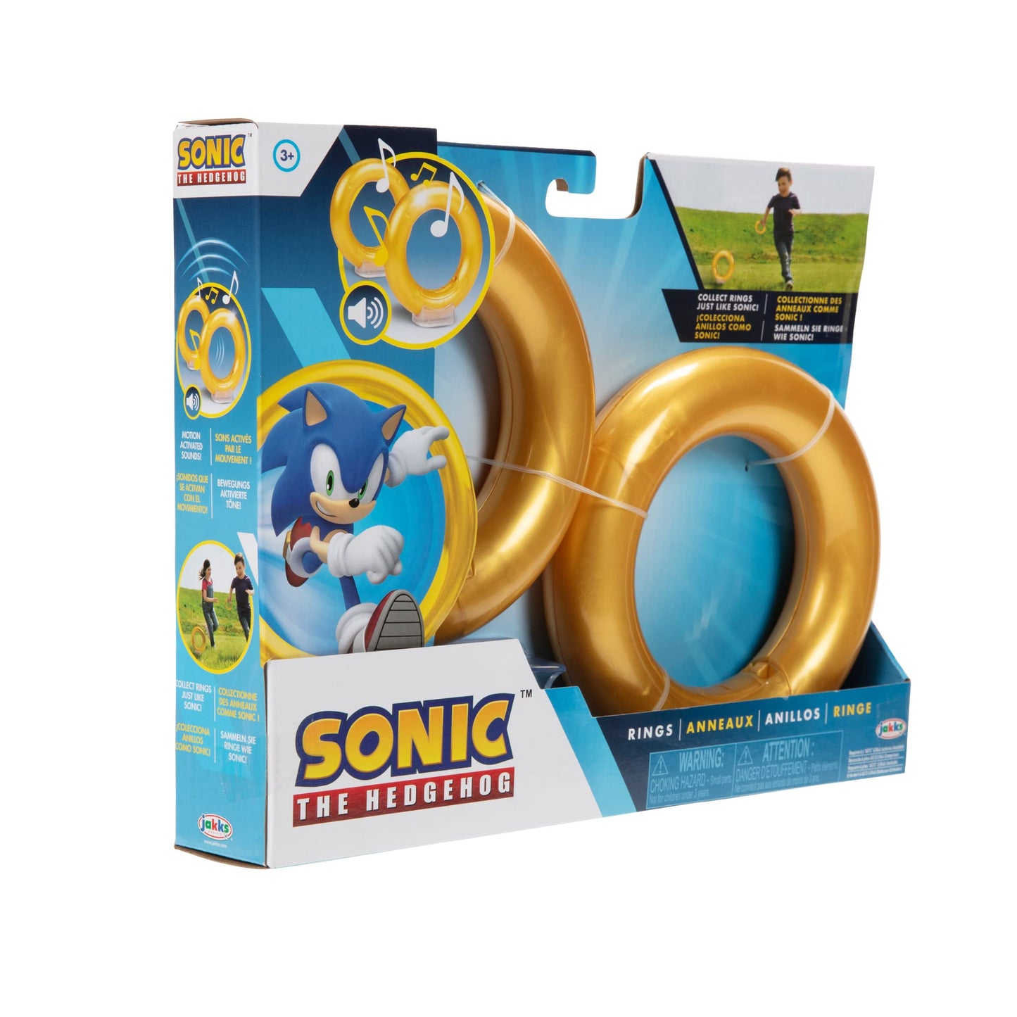 Sonic The Hedgehog Rings 2-Pack Motion Activated Sounds from Sonic Video Game, Role Play Sonic Rings Games for Kids
