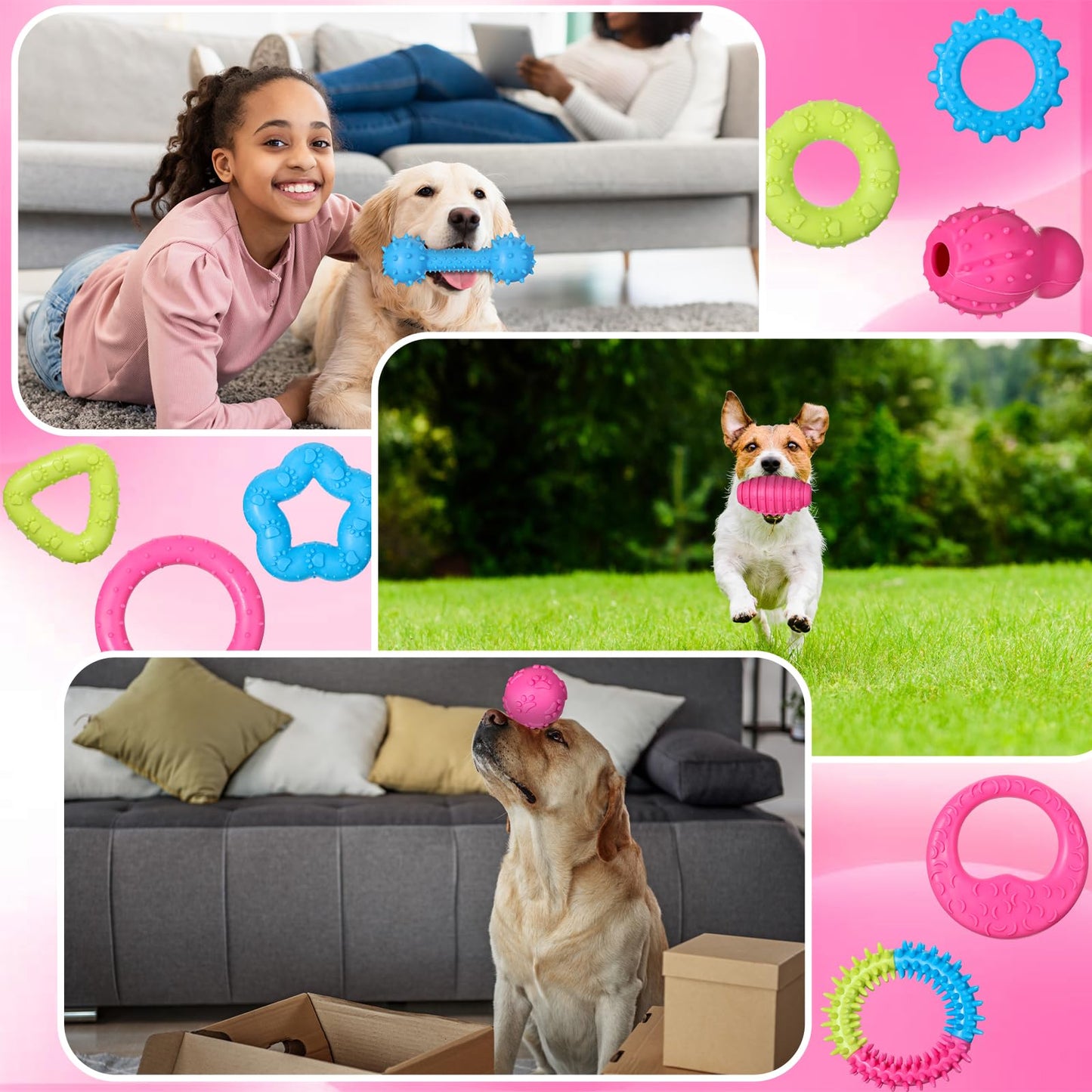 Sanwuta 30pcs Puppy Dog Toy Bulk for Aggressive Chew Rubber Pet Teething Toy for Small Dog Cute Soft Durable Interactive Gift Supplies for Outdoor Play Breed Accessories