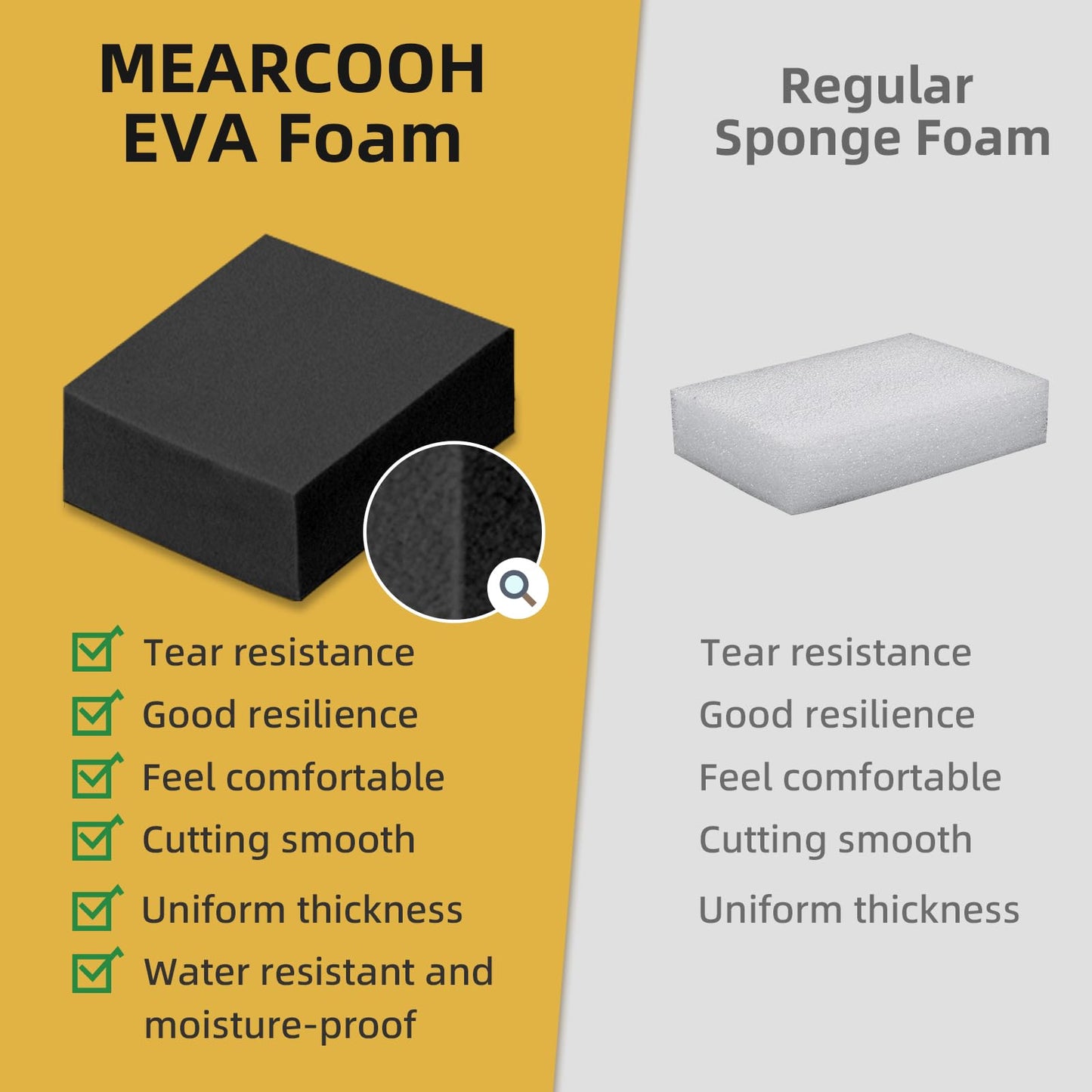 20mm Thick Black Eva Foam Cosplay Sheets roll, 13.9" x 39" Premium eva Craft Foam for Cosplay Costume by MEARCOOH