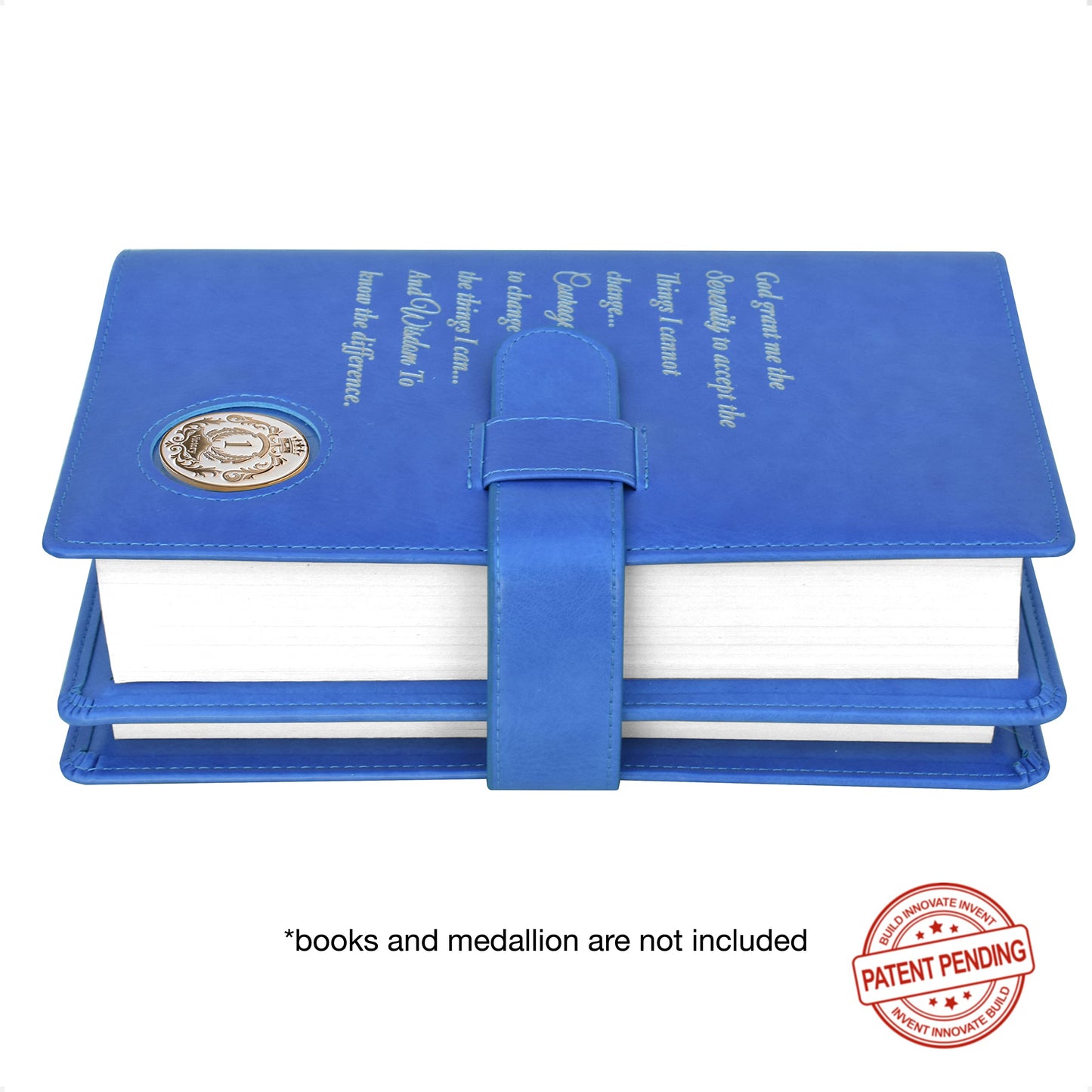 Double AA Big Book Cover & 12 Steps & 12 Traditions | by Galileo | AA Gift | Alcoholics Anonymous (Prayer/Coin Pocket/Sky Blue)