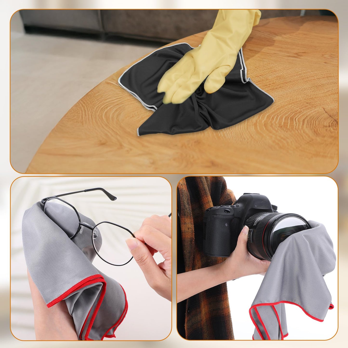 MAQUITA 6 Pcs Wine Glass Polishing Cloths Large Microfiber Cleaning Cloths 24 x 18 Inch Lintless Towels for Drying Wine Glasses Cleaning Window Stemware Dishes Glassware