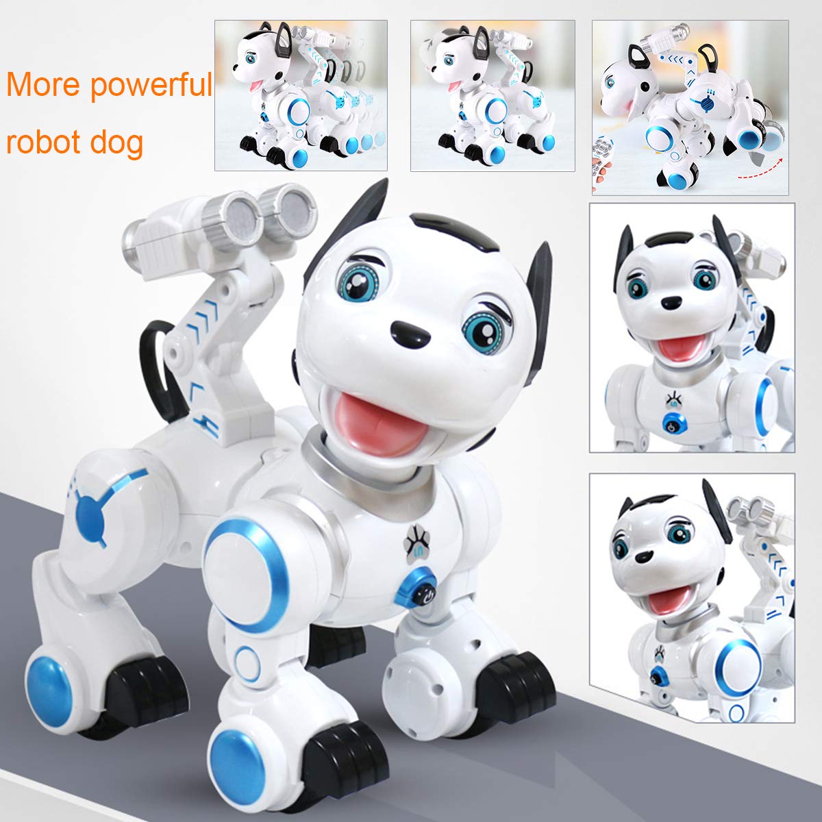 fisca Remote Control Robotic Dog RC Interactive Intelligent Smart Walking Dancing Programmable Robot Toys with Light and Sound for Kids Boys Girls