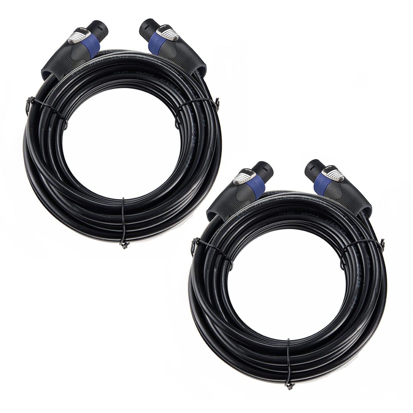 UMOKI Professional 50 Feet 12 Gauge Speakon to Speakon Cables - 50ft 12AWG Speakon Wires Audio Cords - 2 Pack