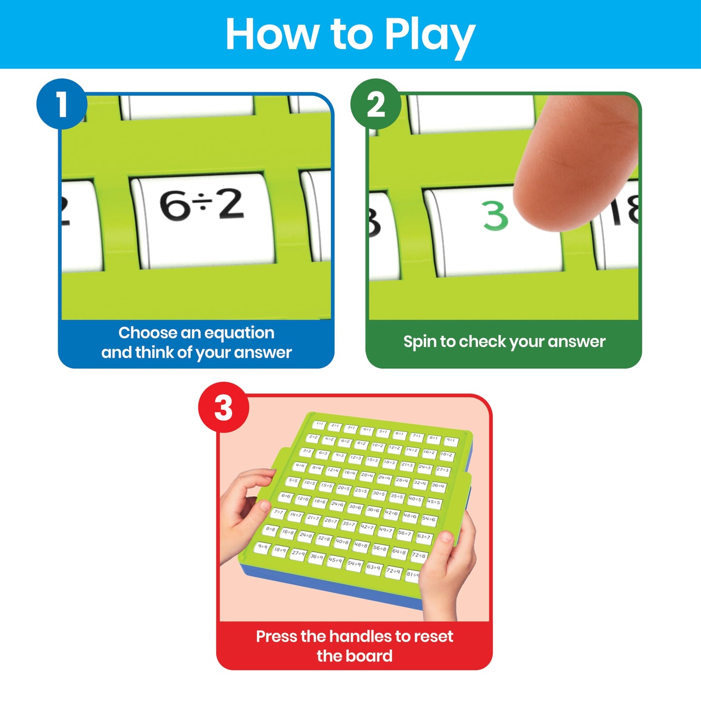 hand2mind Division Practice Board, Math Facts Games, Elementary Math Manipulatives, Educational Toys, Kids Learning Toys, Number Centers for Classroom, Division Chart Learning Activities