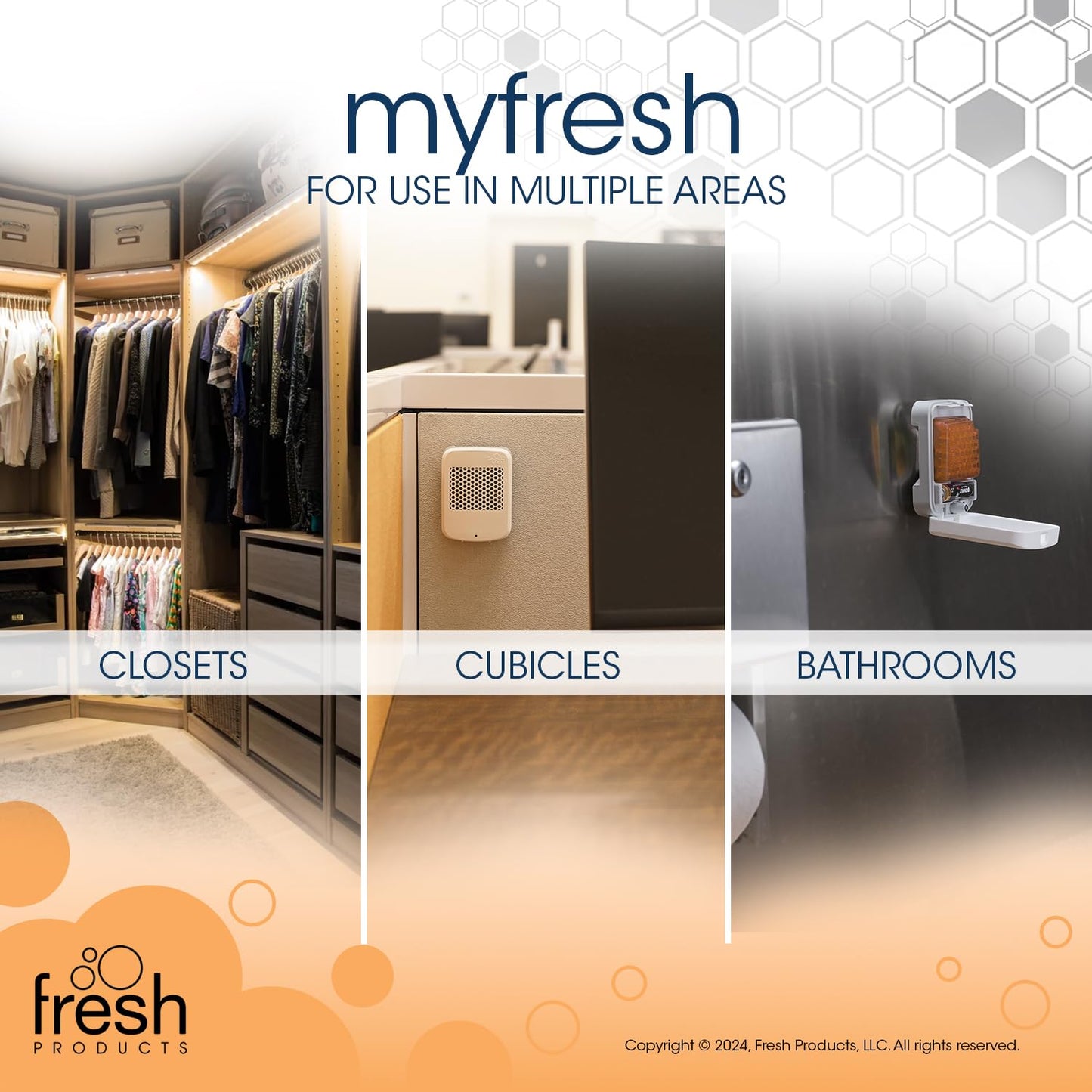 Fresh Products myfresh 2.0 Personal Air Freshener with Dry Fragrance Technology for Small Spaces Compact Design Motion Sensor Battery Included Variety Pack 6 pk