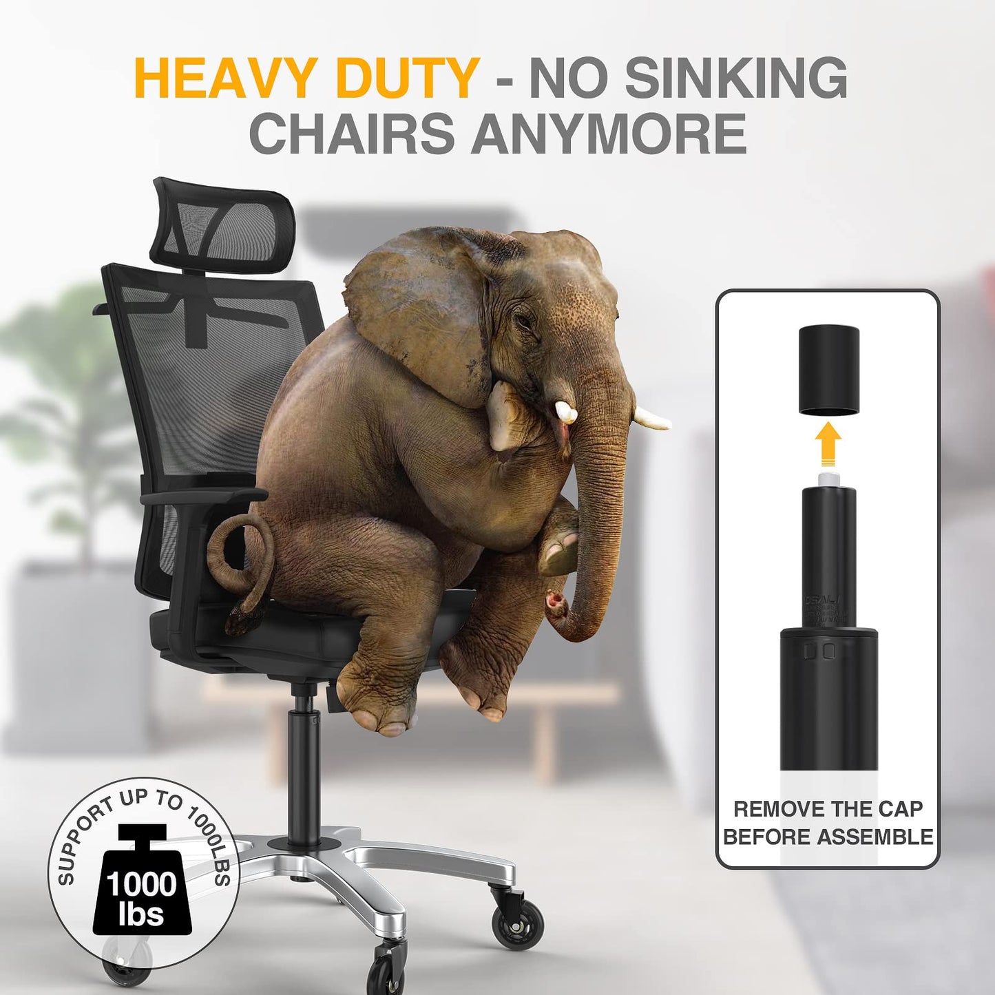Office Chair Cylinder Replacement,Heavy-Duty Gas Lift Cylinder Fits Most Chairs,Highest End Class 4 Hydraulic Pneumatic Piston, Universal Size